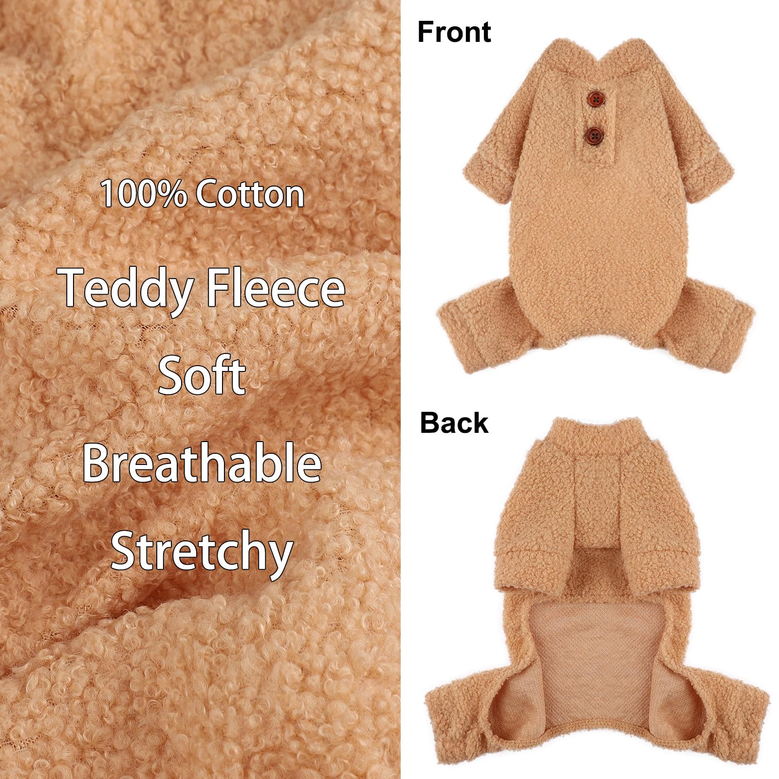 Dog Clothesfor Small Dog Girl Boy Fleece Puppy Pajamas Jammies 4 Leg Dog Pjs For Chihuahua Yorkie Spring Winter Warm Onesie Jump