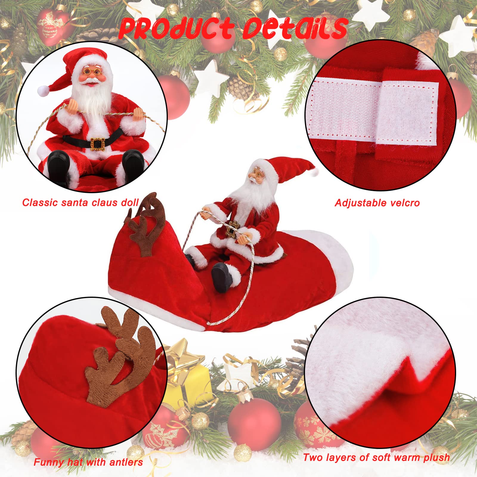 Bwogue Santa Dog Costume Christmas Costume For Dogs, Adjustable Size, Breathable Material, Great Gift For Small Medium Large Dog