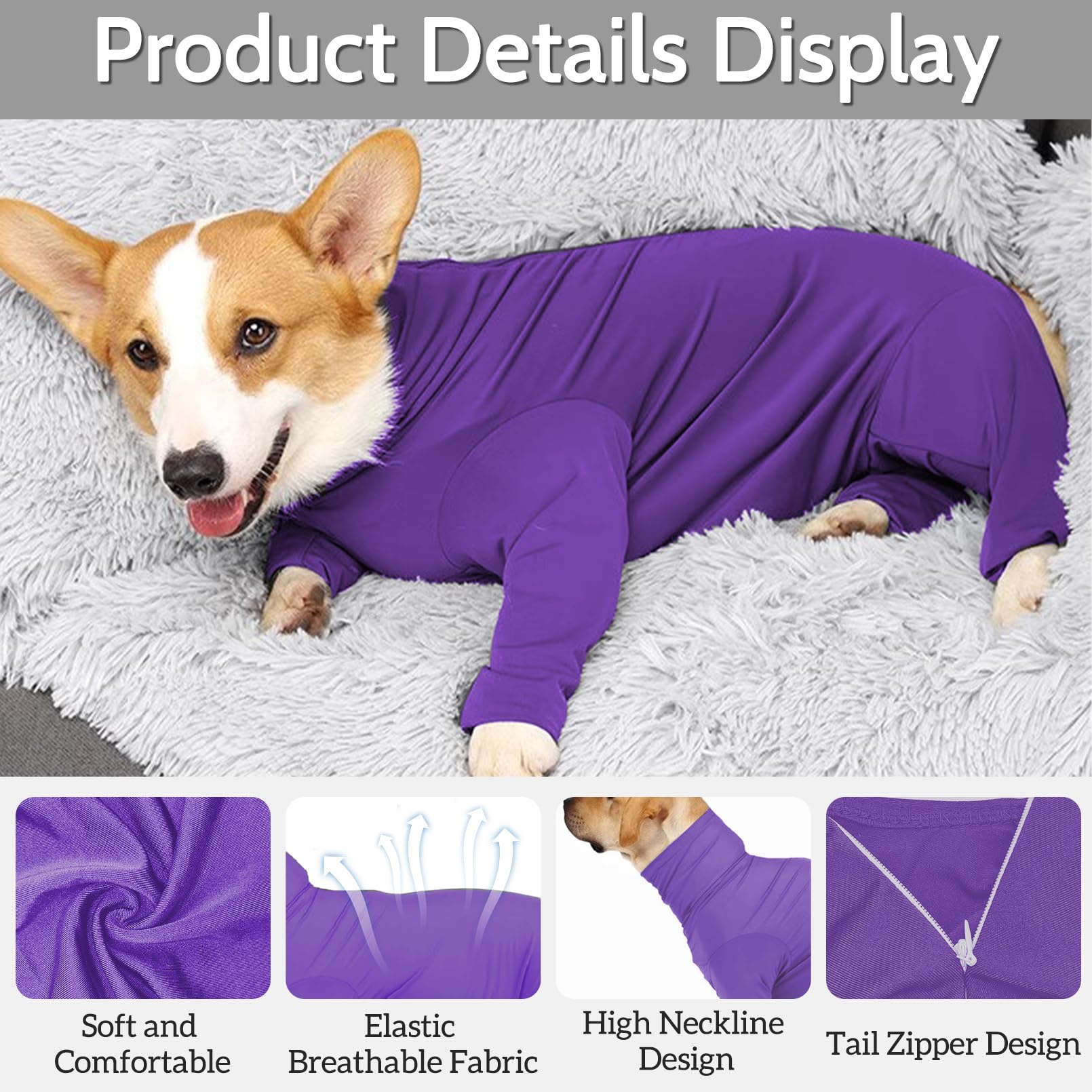 Hamiledyi Dog Onesie Anti-Licking Dog Bodysuit Spay Surgical Recovery Suit for Dogs Pet Cone Alternative After Surgery Dog Shedd