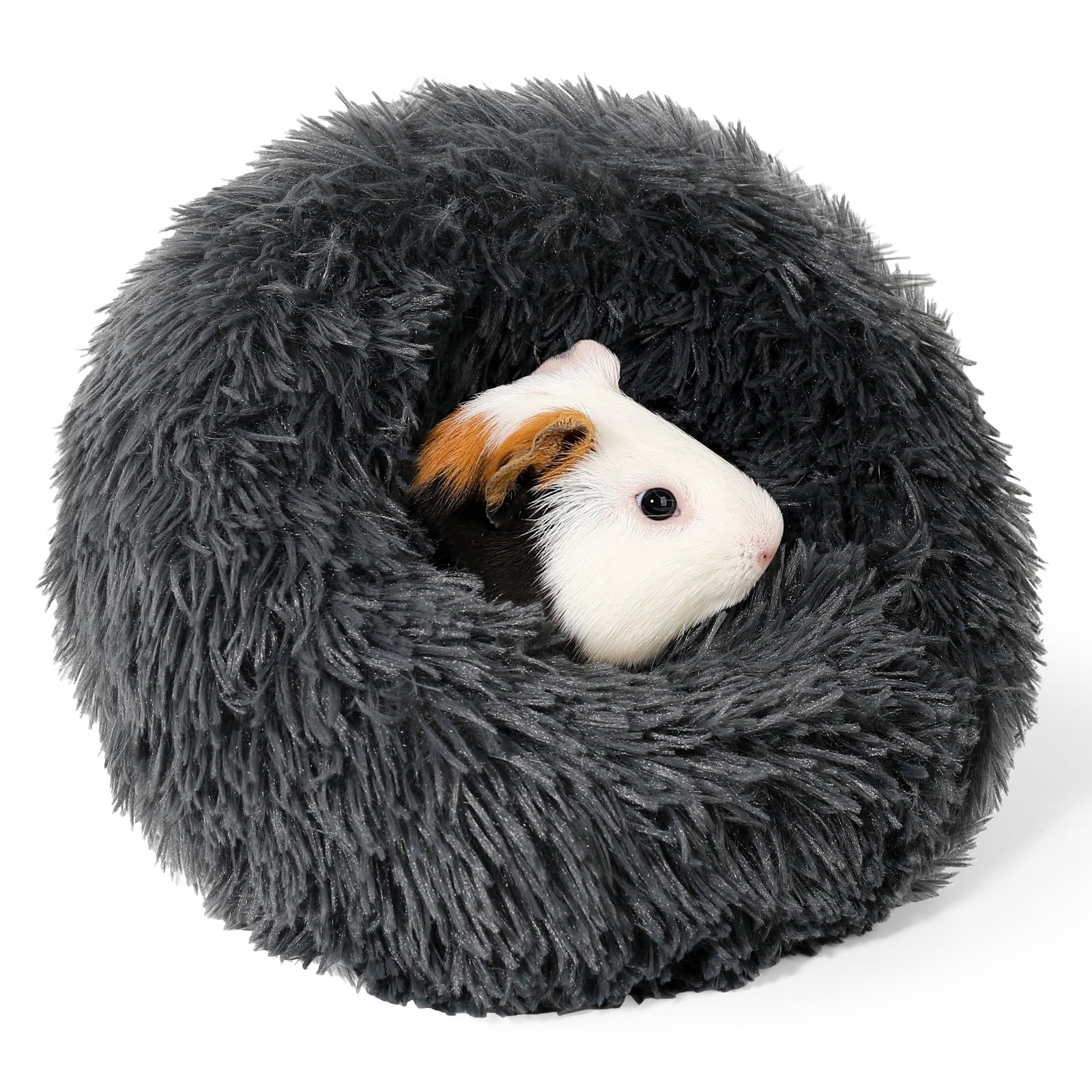 Oneju Plush Guinea Pig Bed, Small Pet Hideout, 13 X 13 X 3.54 Inches, Dark Grey