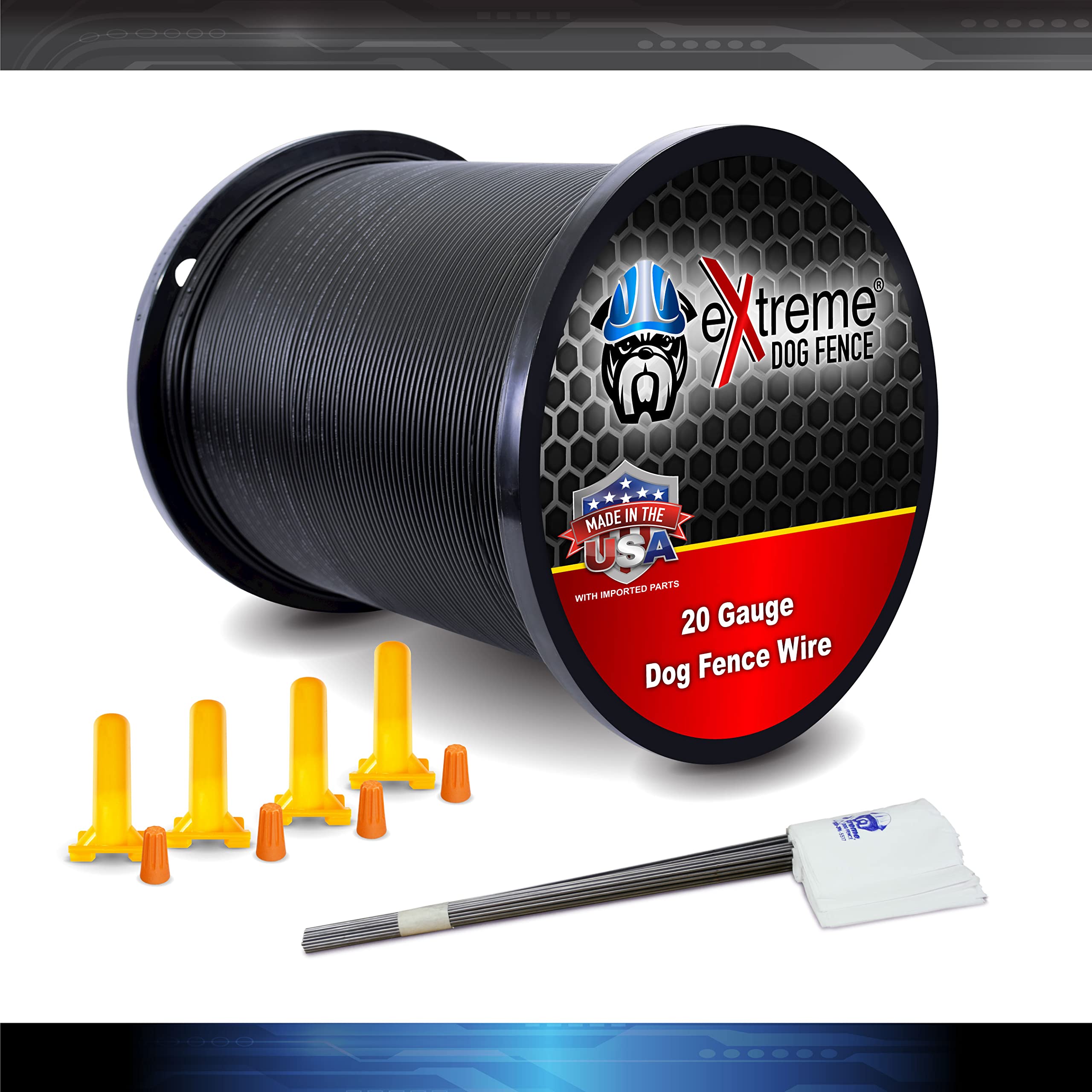 20 Gauge Wire 1500 Kit - Pet Containment Wire Setup Kit Compatible With Every In-Ground Fence System For Dogs - Includes 6 Splic