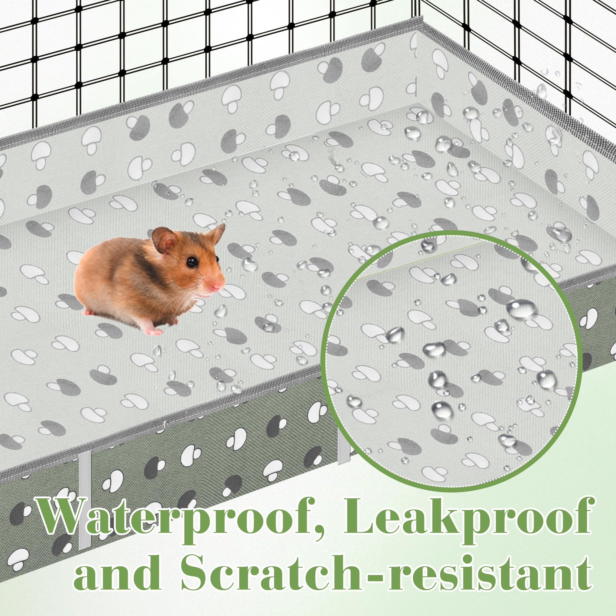 Anglecai Guinea Pig Cage Liner 47''L X 24''W, Waterproof Cage Liner For Small Animals Guinea Pig Habitat Pad Washable Base For R