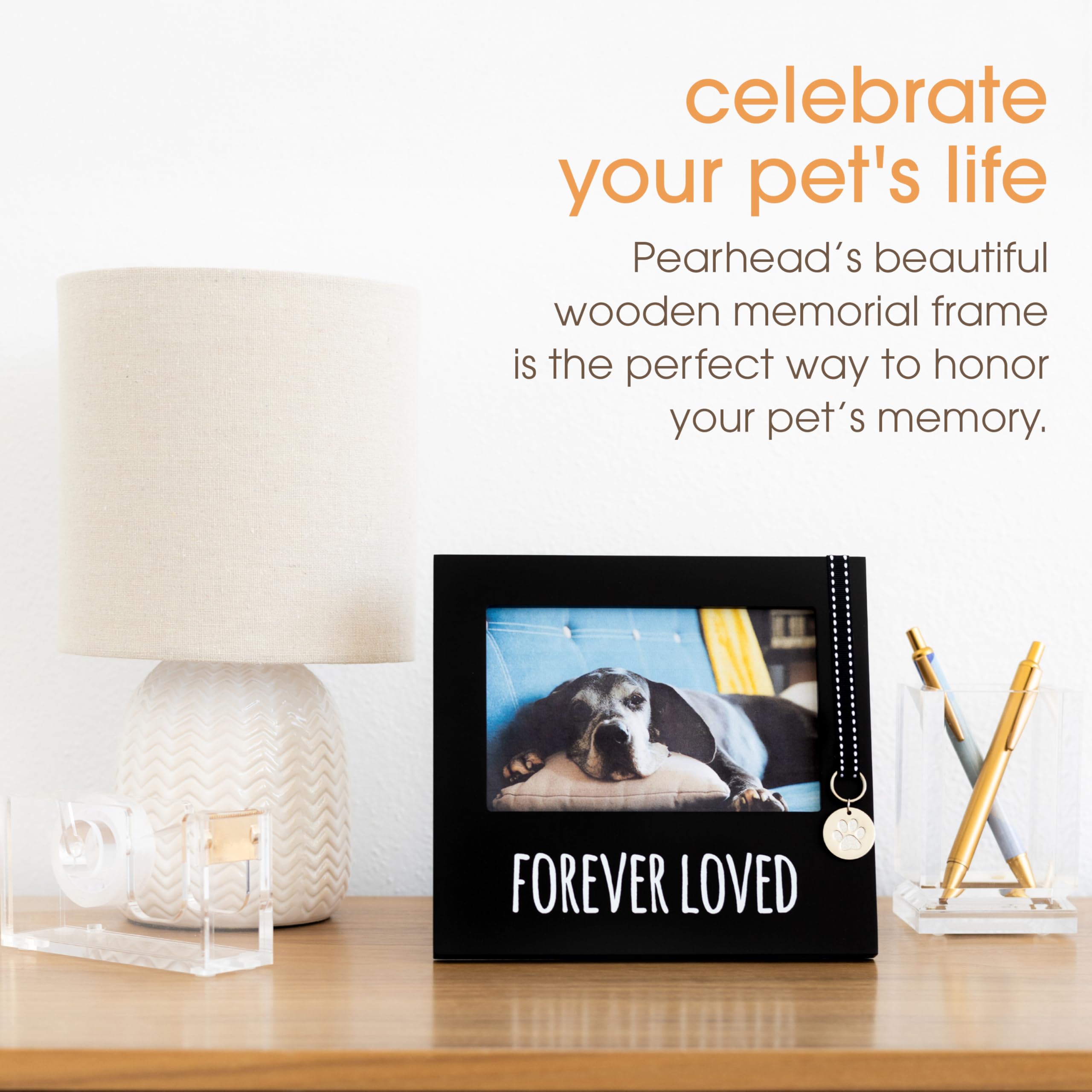 Pearhead Forever Loved Pet Keepsake Picture Frame, Photo Frame For Pet Owners And Dog Lovers, Ideal Memorial Gift For Loss Of Do