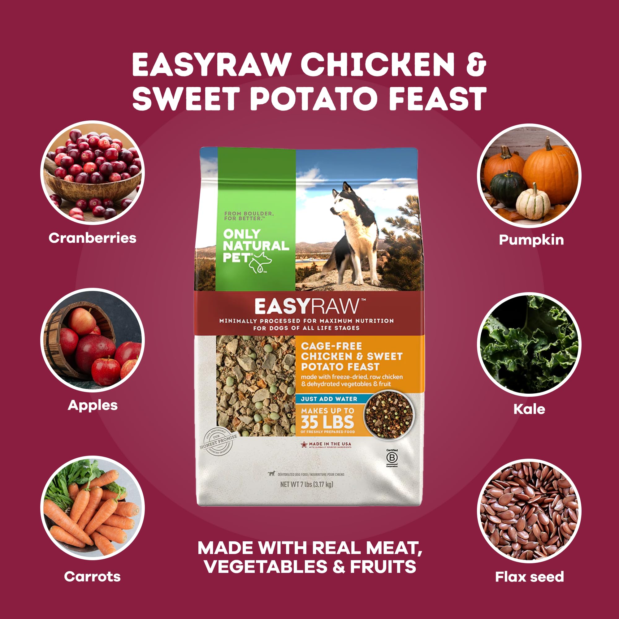Only Natural Pet - EasyRaw Dehydrated Raw Dog Food Formula, Contains Real Wholesome Nutrition, Low Glycemic, Paleo Friendly, Non