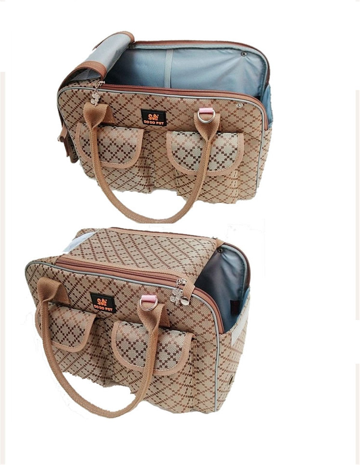 Hubulk Dog Carrier Bag Pet Tote Bag Doggie Handbag Cat Purse Puppy Pouch, Free Collapsible Dog Bowl Included (S Khaki)