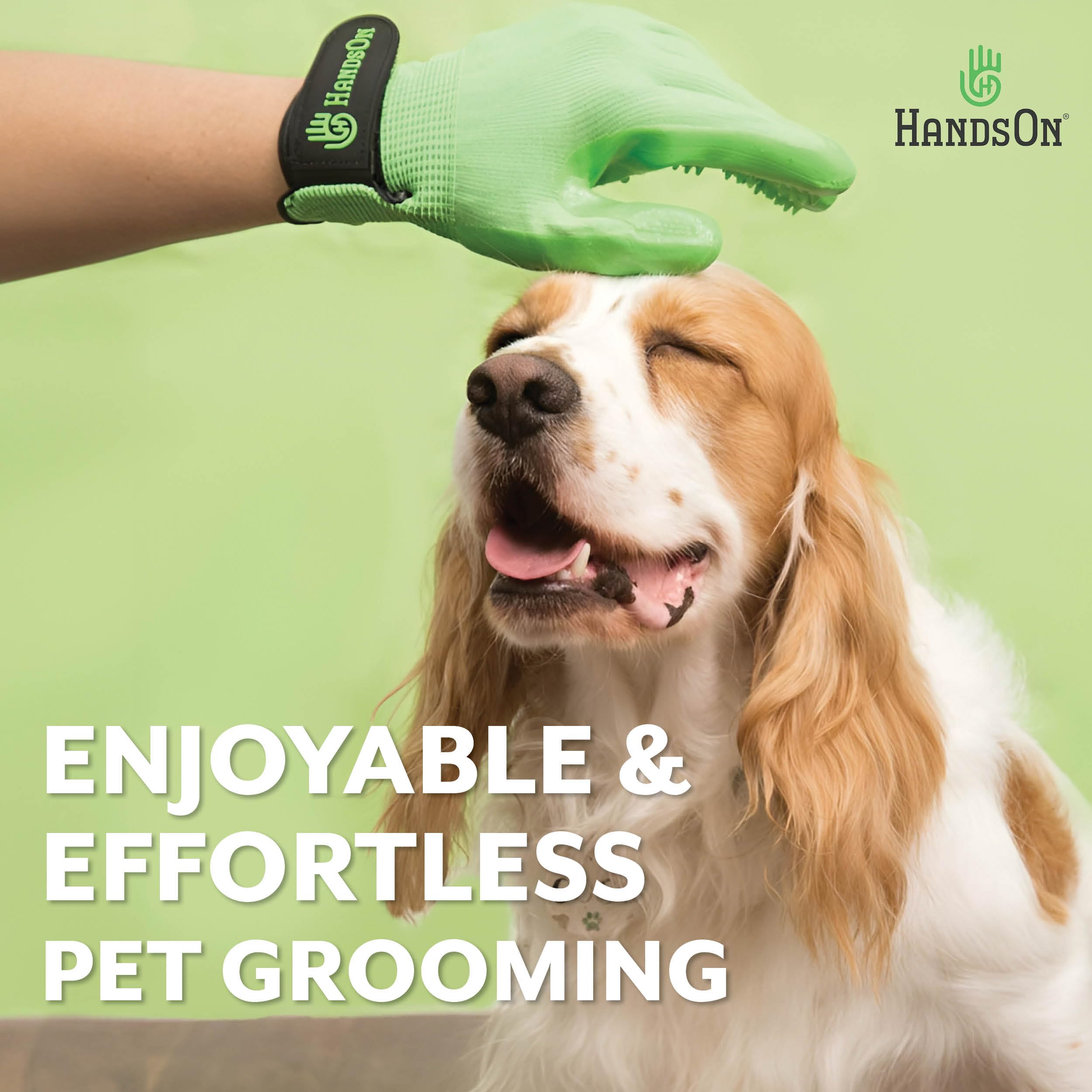 H Handson Pet Grooming Gloves - Patented #1 Ranked, Award Winning Shedding, Bathing, & Hair Remover Gloves - Gentle Brush For Cats, Dogs, And Horses