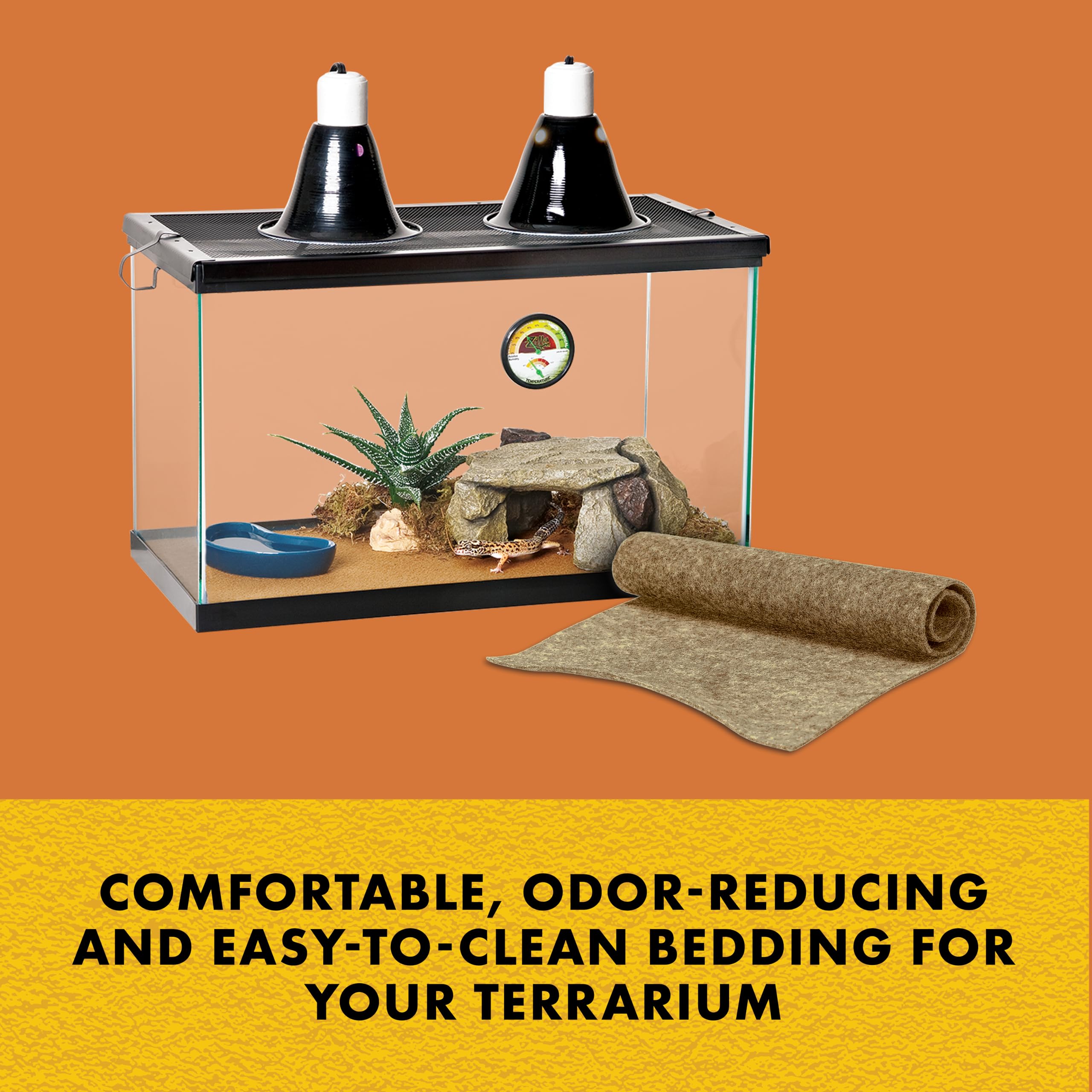 Zilla Reptile Terrarium Bedding Substrate Floor Liner, Brown, 10G, 9.75 x 19.75
