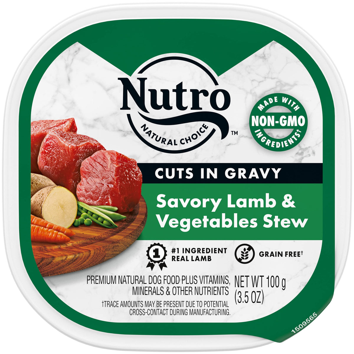Nutro Adult Natural Grain Free Wet Dog Food Cuts In Gravy Savory Lamb & Vegetables Stew Recipe, 3.5 Oz. Trays (Pack Of 24)