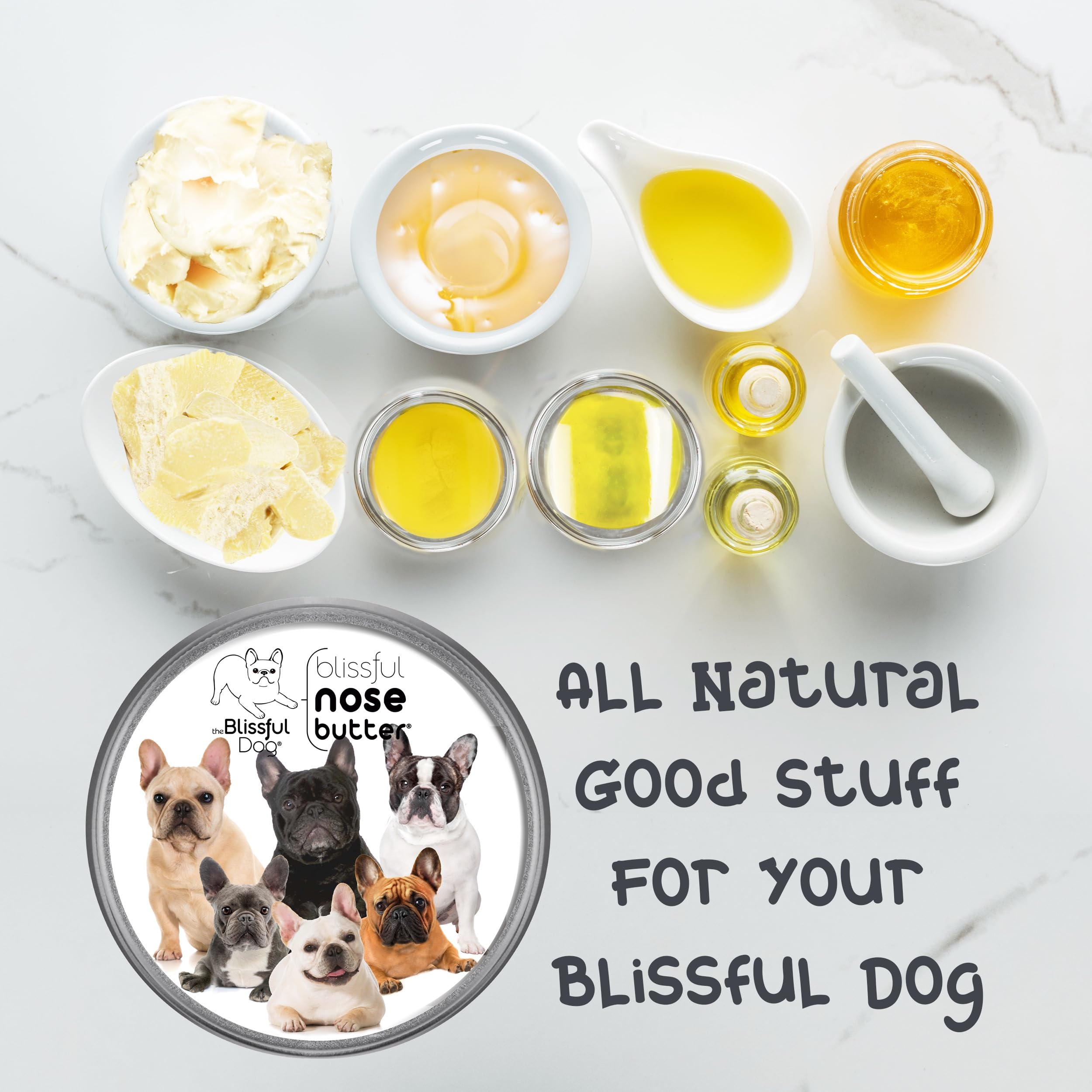 The Blissful Dog French Bulldog Nose Butter, Versatile Dog Nose Balm for Dry Nose, Handcrafted Nose Moisturizer, Easy-to-Apply D