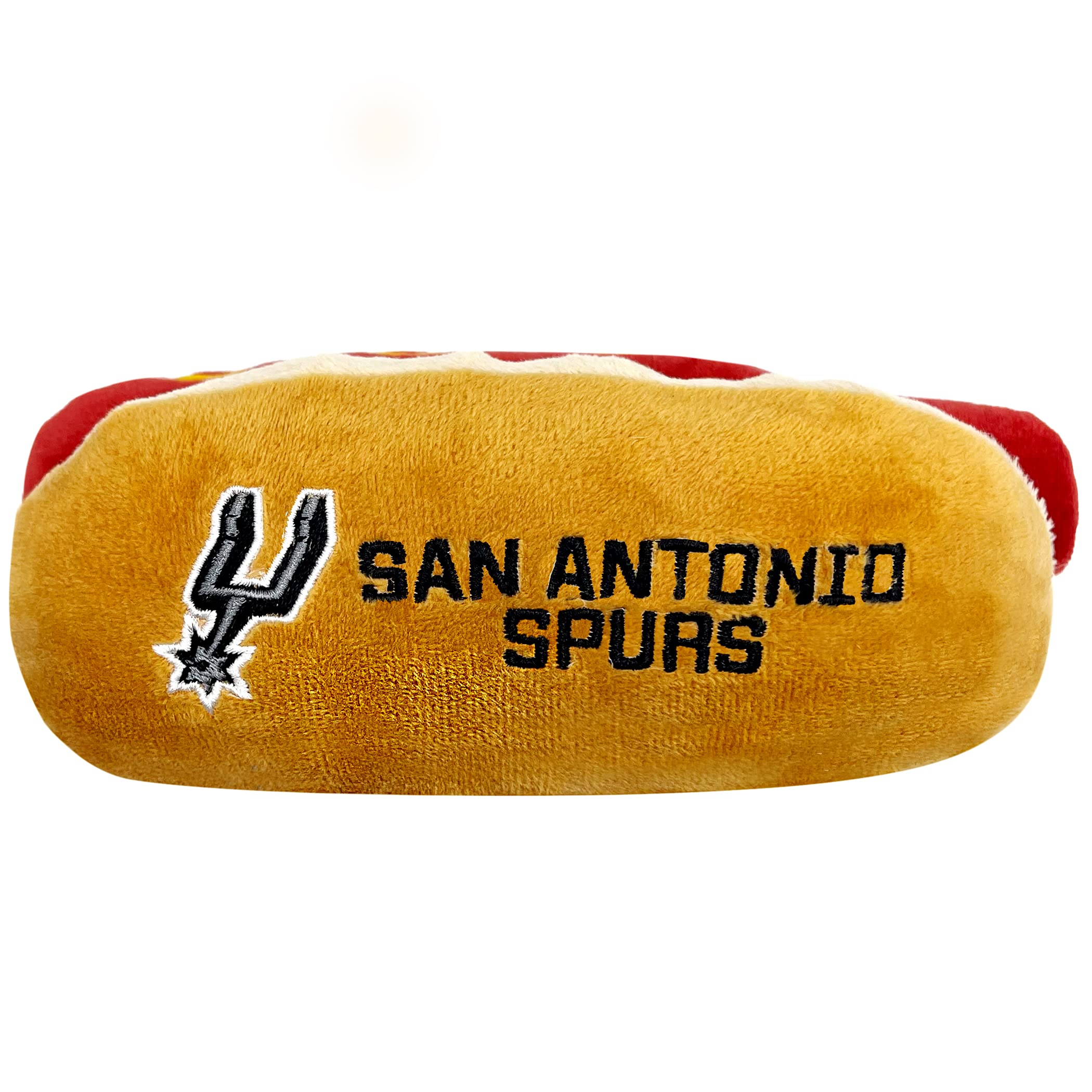 Pets First Nba San Antonio Spurs Hot Dog Plush Dog & Cat Squeak Toy - Cutest Hot-Dog Snack Plush Toy For Dogs & Cats With Inner 