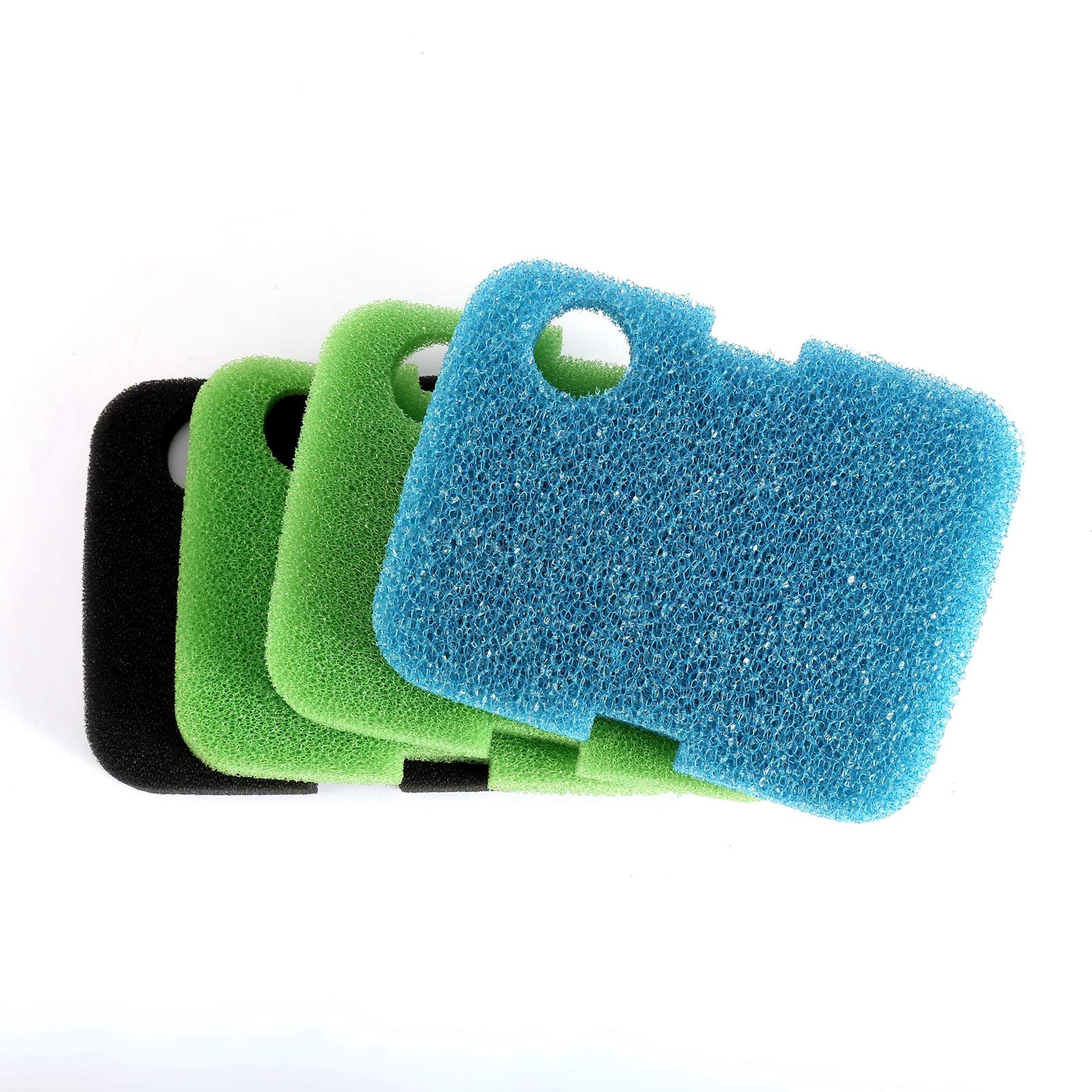 AQUANEAT 16pcs Replacement Filter Pads for Cascade 700/1000 CCF2UL/CCF3UL - Blue/Green/Clear Aquarium Filter Floss Media