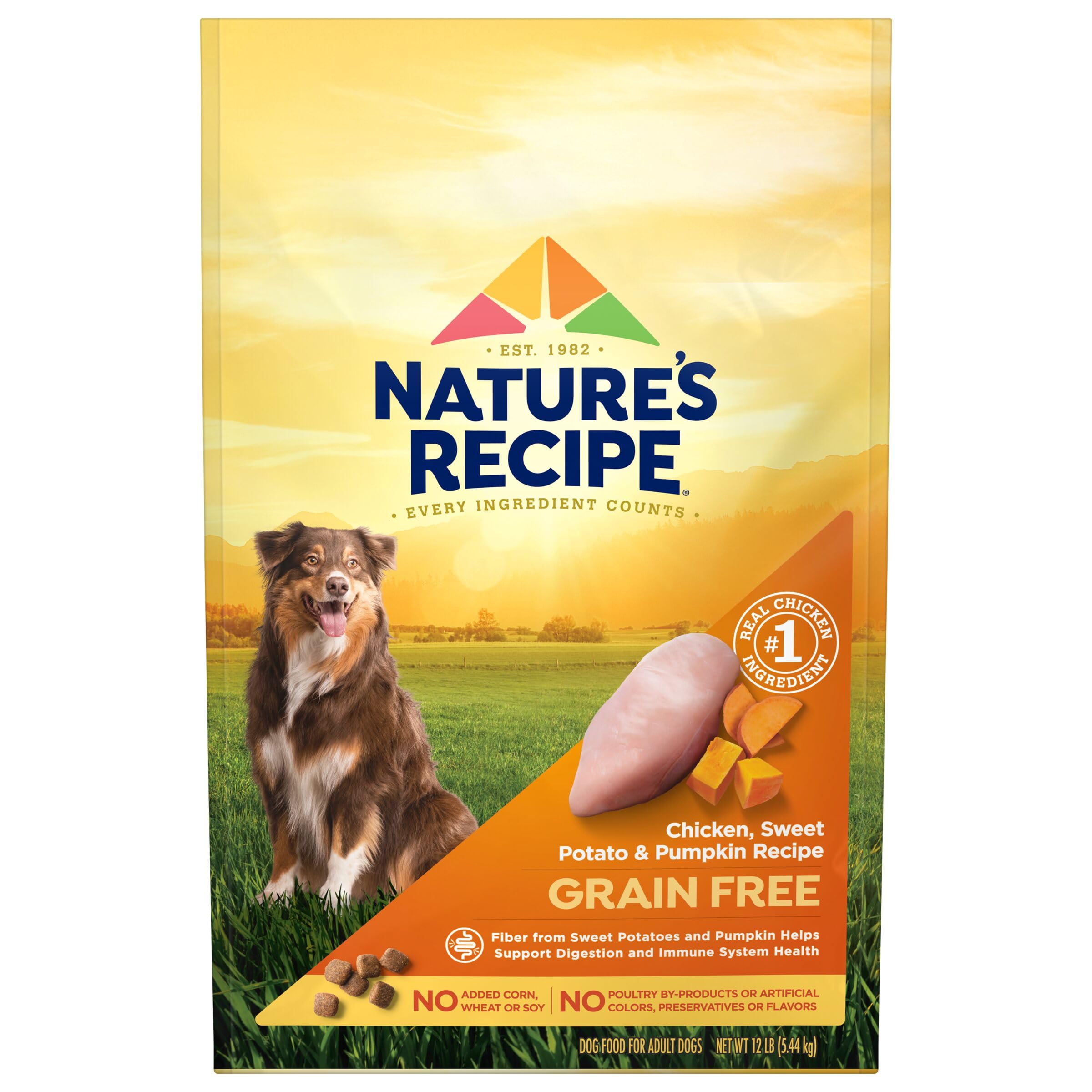 Natures Recipe Grain Free Chicken, Sweet Potato & Pumpkin Recipe Dry Dog Food, 12 lb. Bag