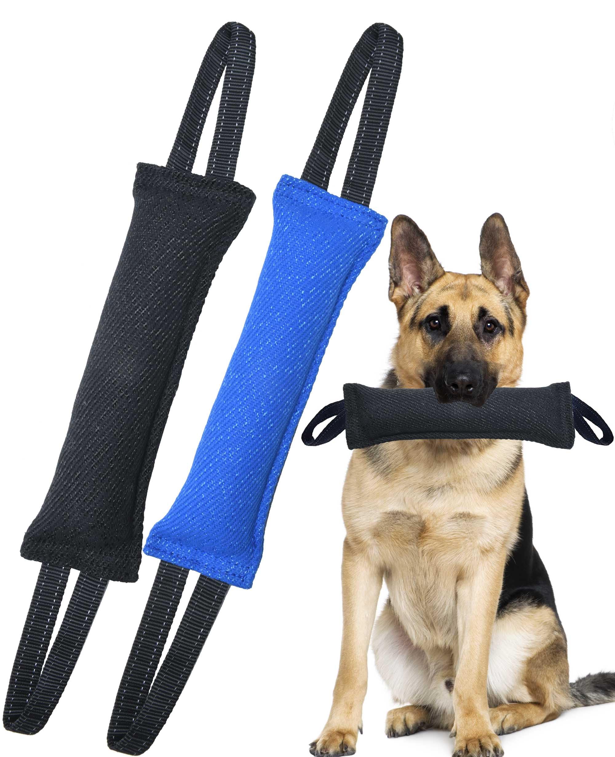 Clysoru Dog Tug Toy Double Pack Tough Jute Bite Pillow Training Equipment Puppy to Large Dogs Interactive
