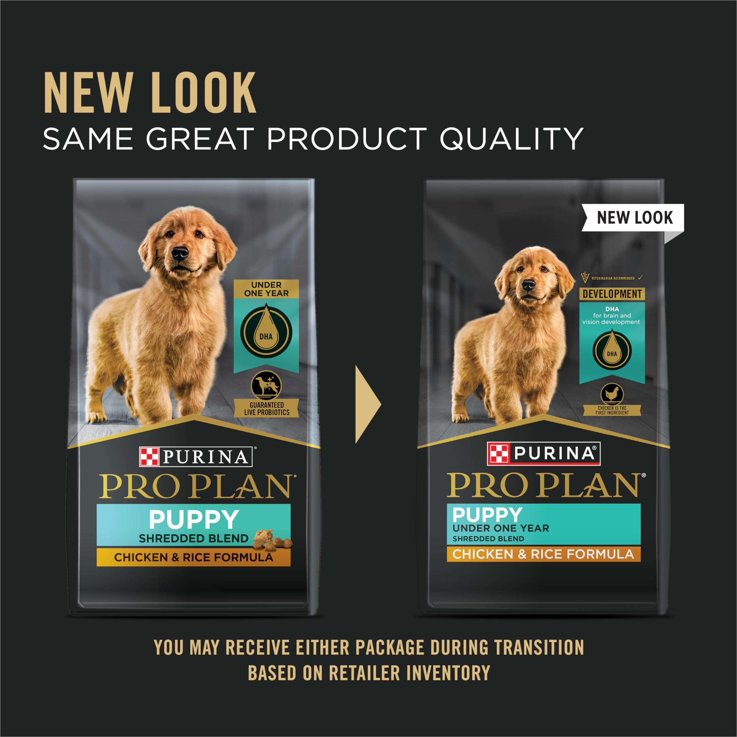 Purina Pro Plan High Protein Puppy Food Shredded Blend Chicken & Rice Formula - 34 lb. Bag