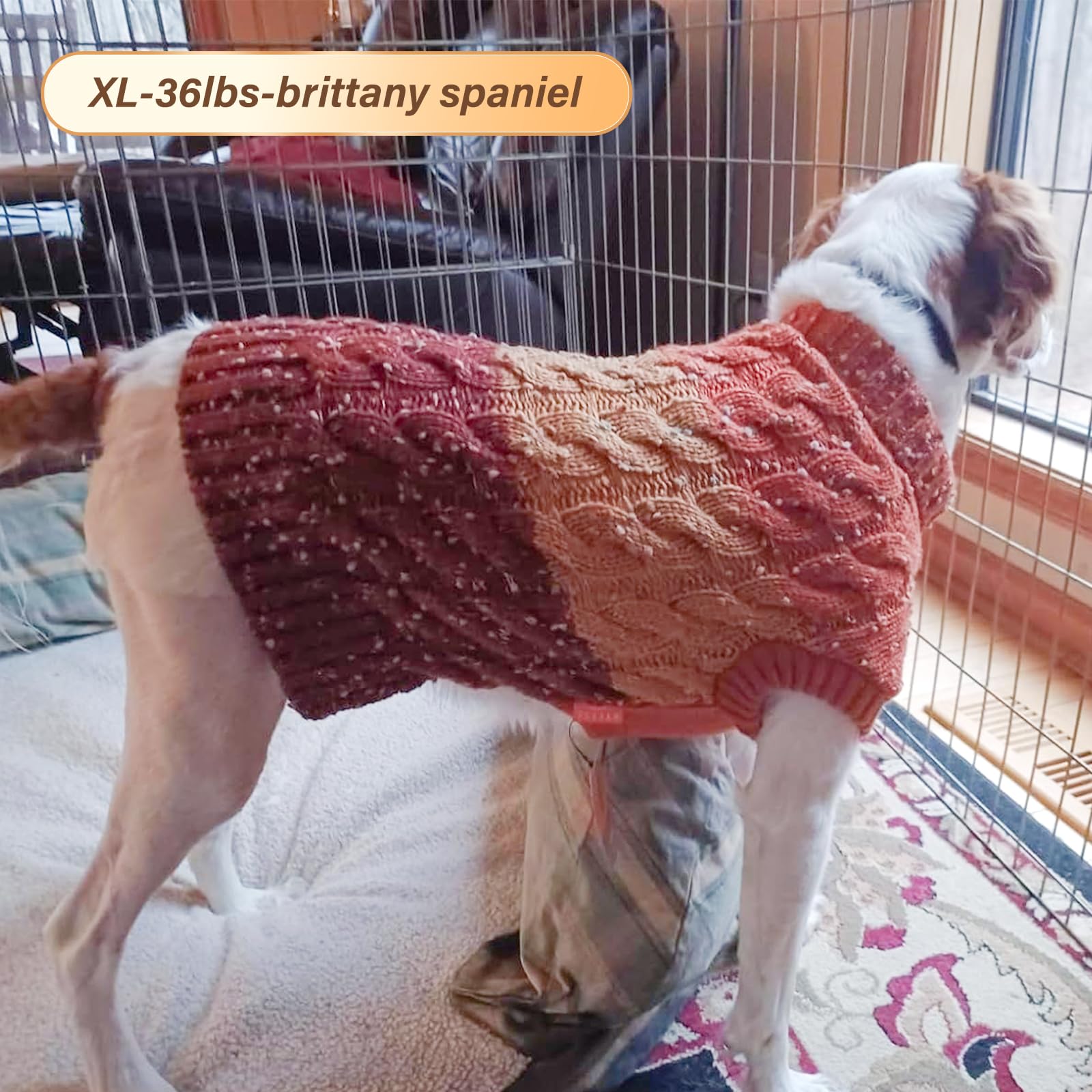 Kyeese Dog Sweater Color Block Dog Sweaters For Medium Dogs Boy With Fuzzy Thread Knitted Turtleneck Medium Dog Sweater Knitwear