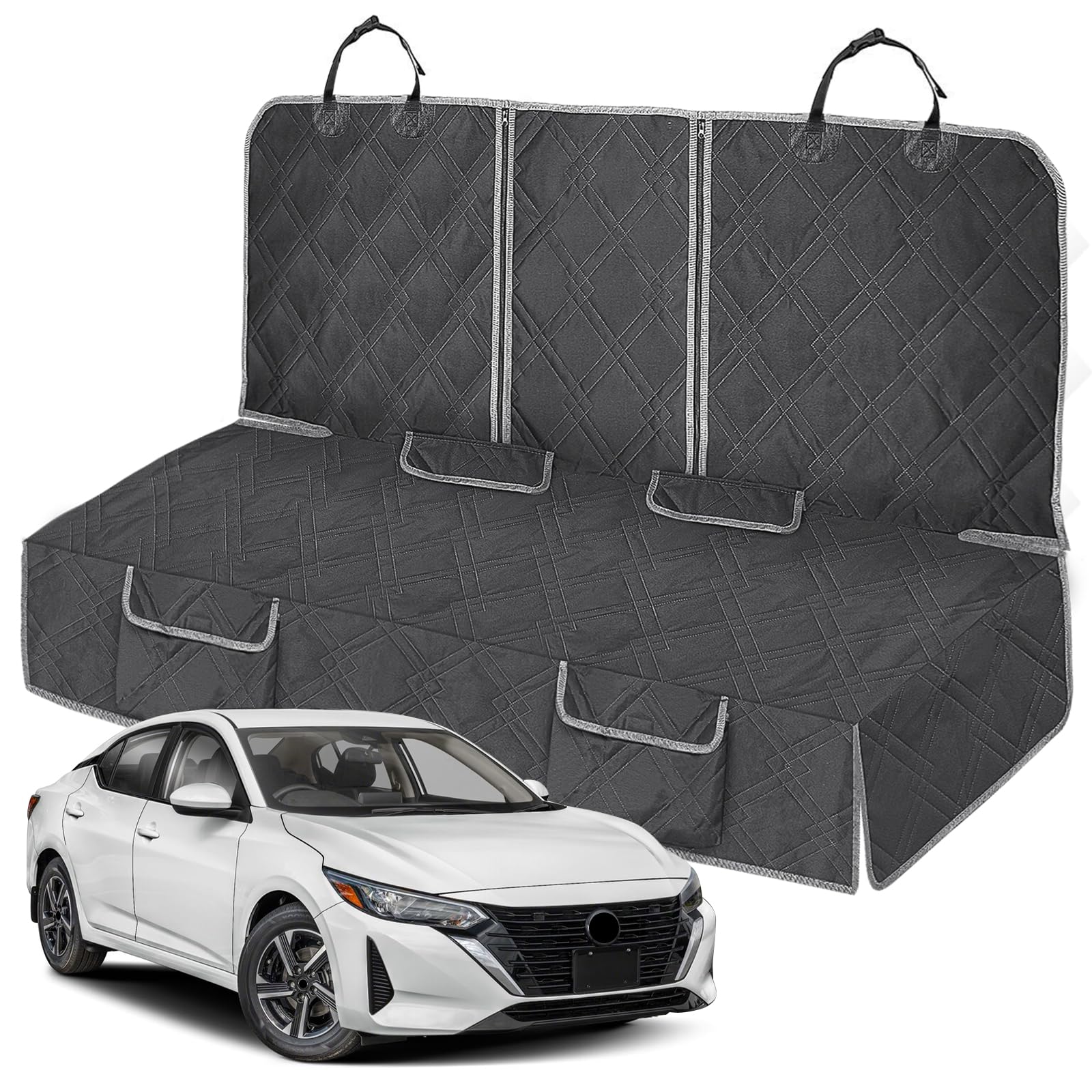 Kistrba Dog Car Seat Cover Compatible With Nissan Sentra 2013-2025, Waterproof Pet Bench Seat Cover For Back Seat, 600D Heavy Du