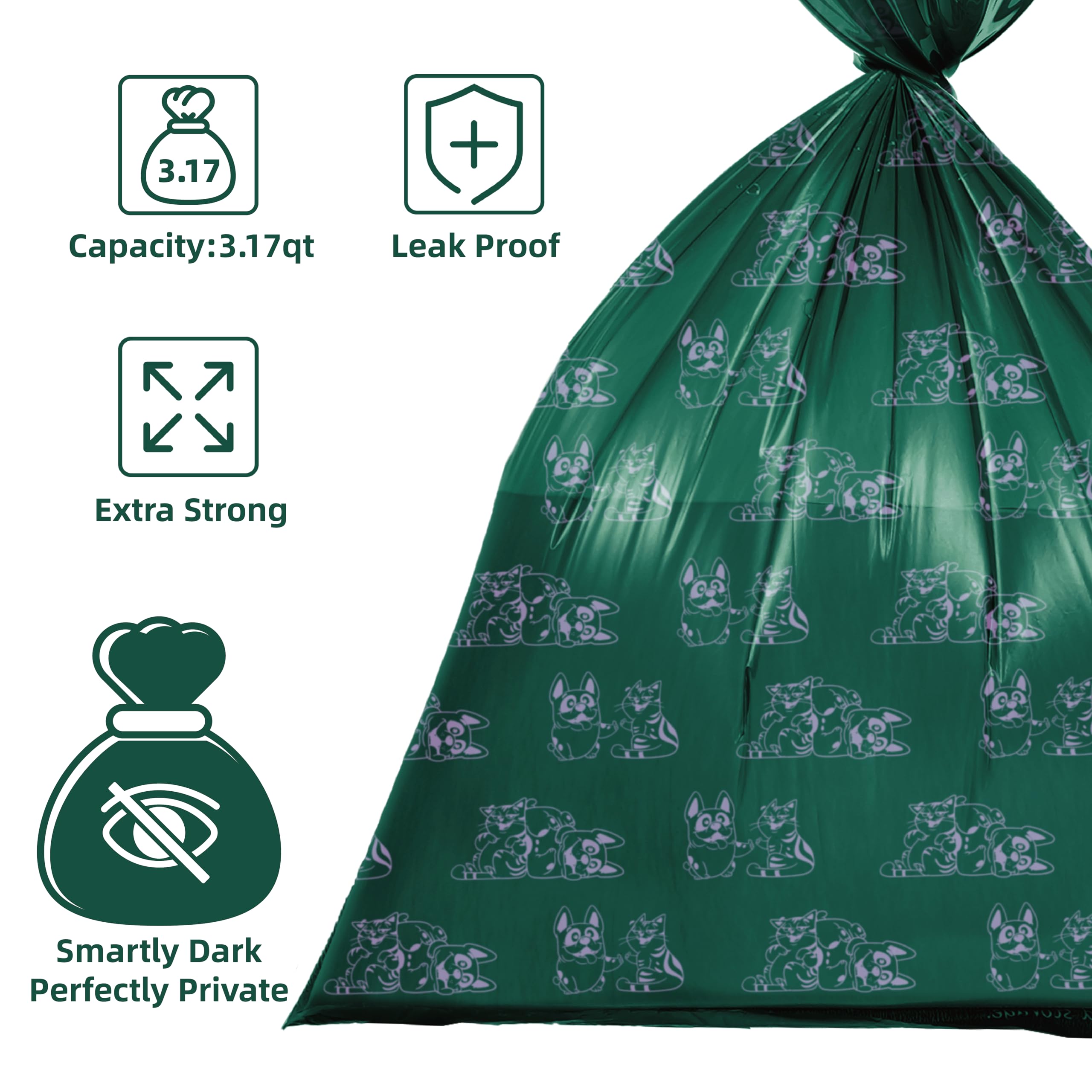 ATIFBOP Dog Poop Bags Rolls, Extra Thick Leak-proof, 270 Bags, Scented, Made from 65% Recycled Plastic, Model 02