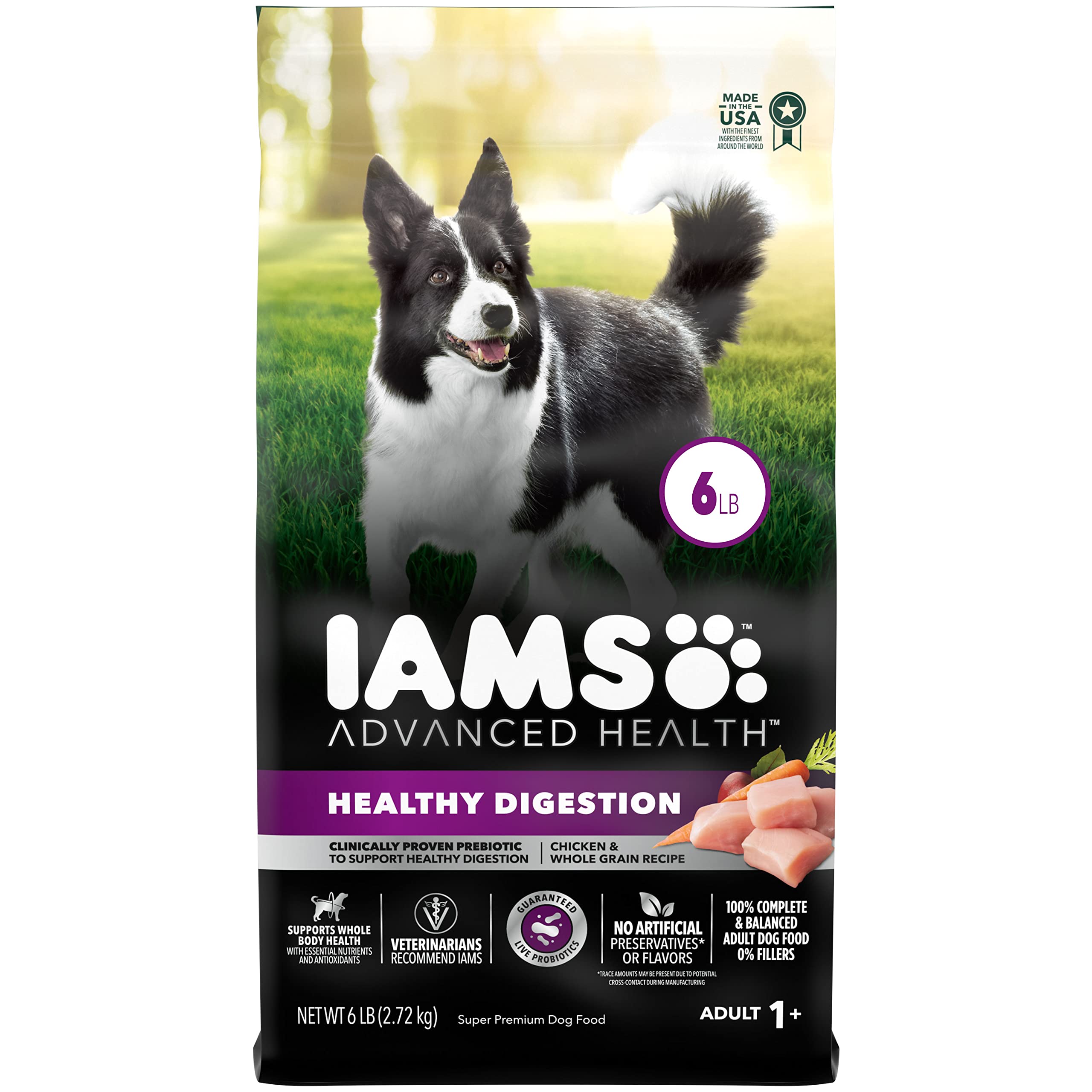 IAMS Advanced Health Healthy Digestion Adult Dry Dog Food with Real Chicken, 6 lb. Bag