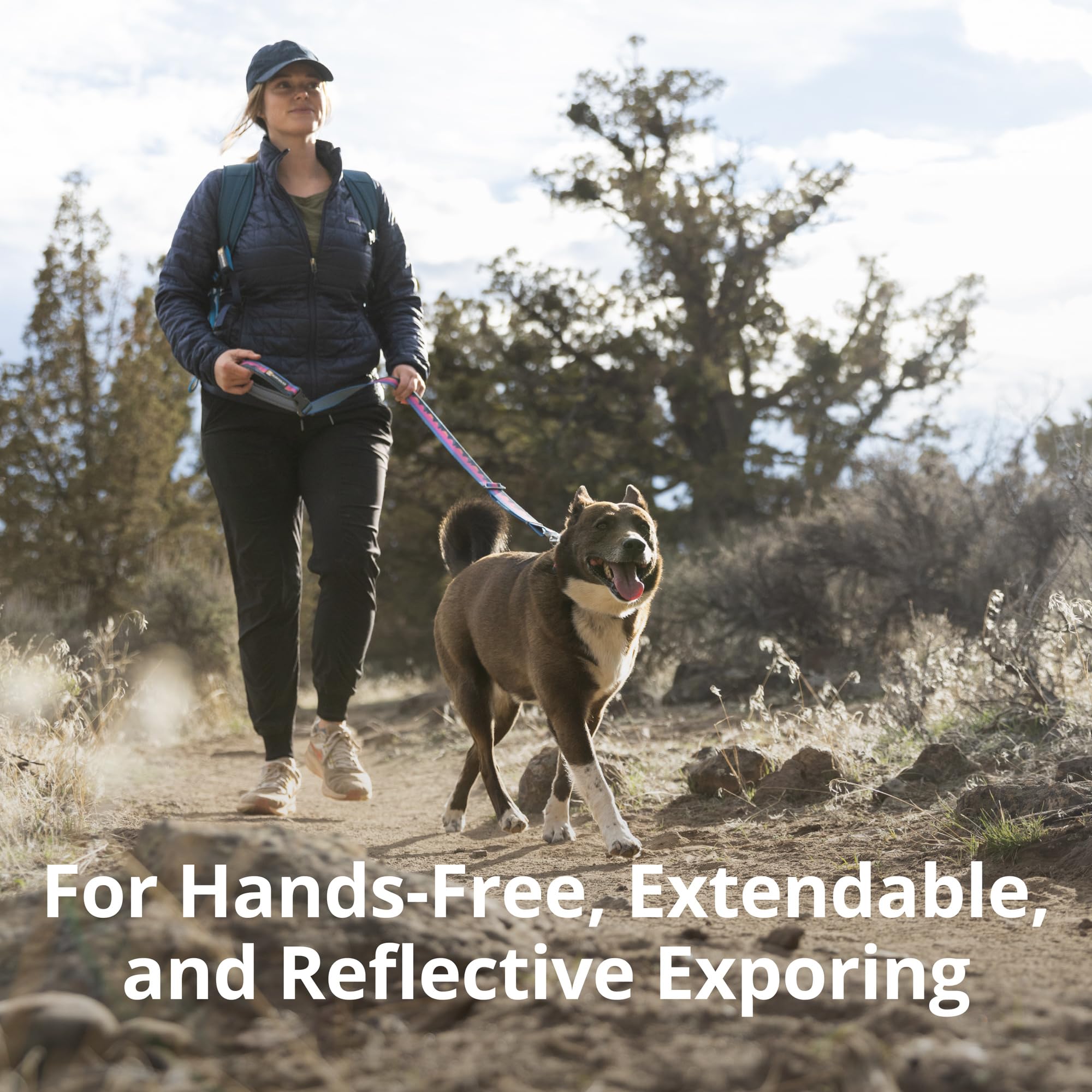 Ruffwear, Crag Ex Leash, Extendable Dog Leash, Hand-Held Or Waist-Worn Reflective Lead, Grassy Oxbow