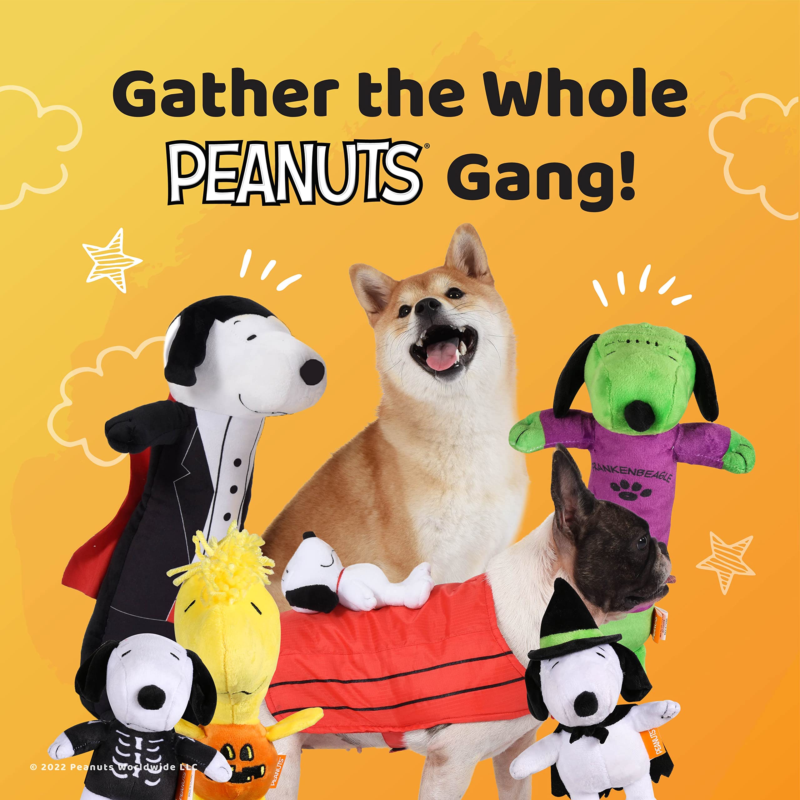 Peanuts for Pets Woodstock Pumpkin Squeaker Pet Toy Halloween Woodstock Squeaky Pet Toy  Peanuts Dog Toys, Woodstock for Pets, W