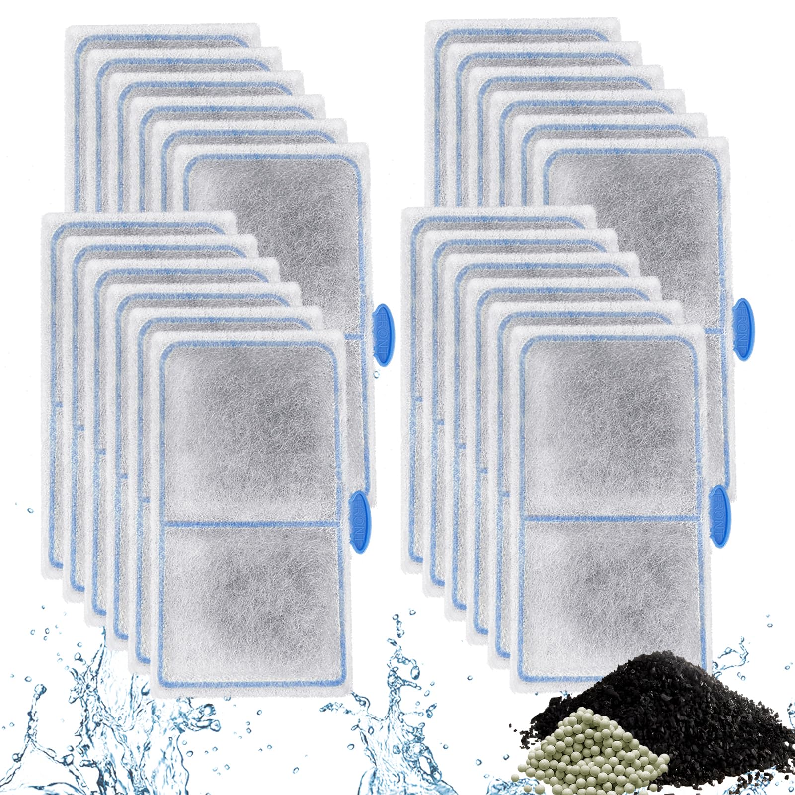 24 Pack Filter Cartridges For Top Fin Ef-S Element And Bf5 Bettaflo Filter, Thickened Fish Tank Replacement Filters Cartridge Wi