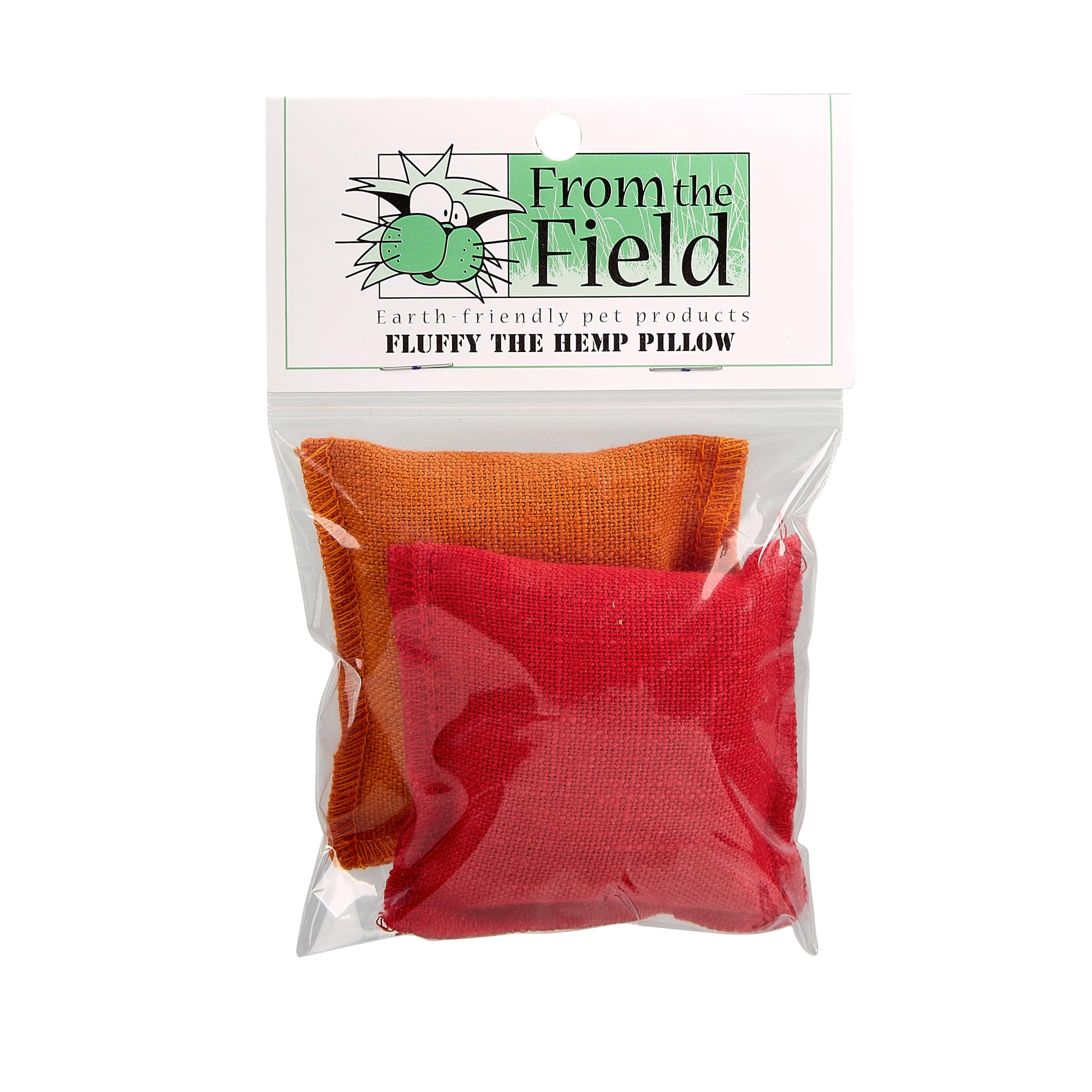 From The Field 2-Pack Fluffy The Hemp Pillow Catnip Toy