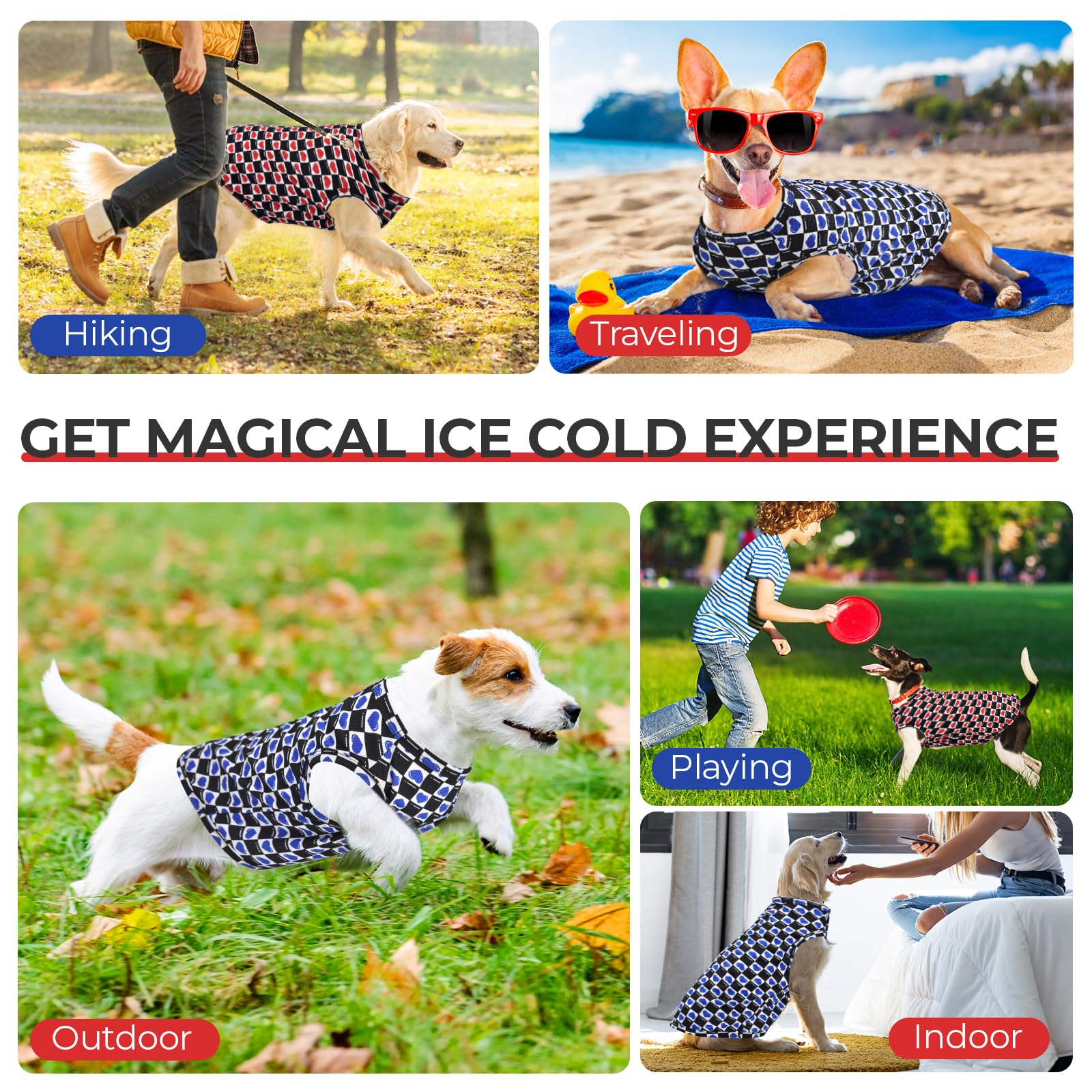 Y-Blue Dog Cooling Vest, Quick Dry Dog Summer Clothes Pet Vest Puppy Shirts, Sleeveless Dogs Cooling T-Shirts For Small Medium L