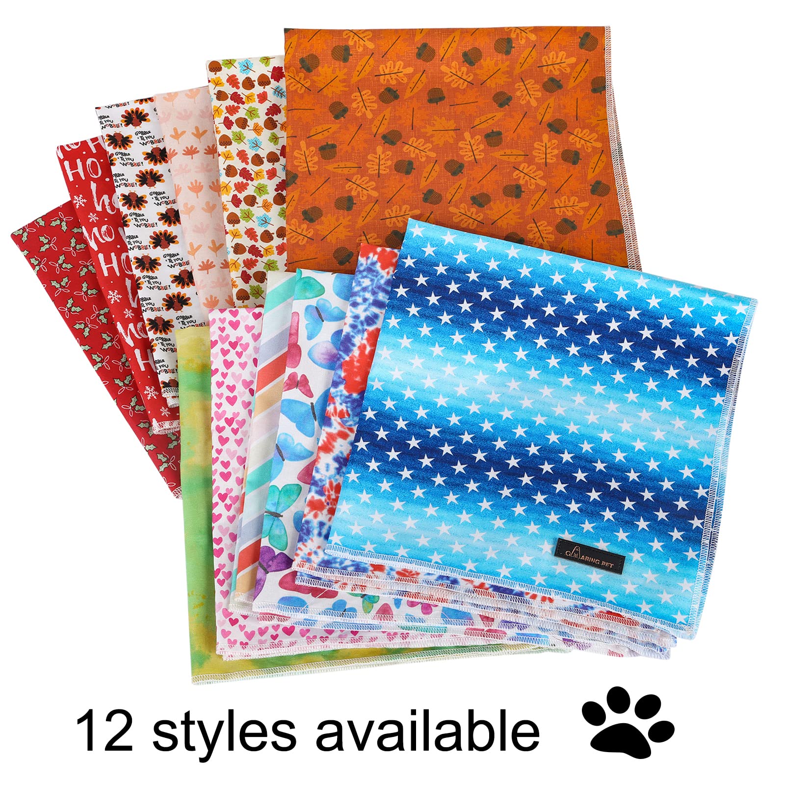 Aring Pet Dog Bandana-Christmas Cotton Dog Bandanas, Boy And Girl Dogs Scarf Christmas Snowflake Dog Triangle Bibs For Small To