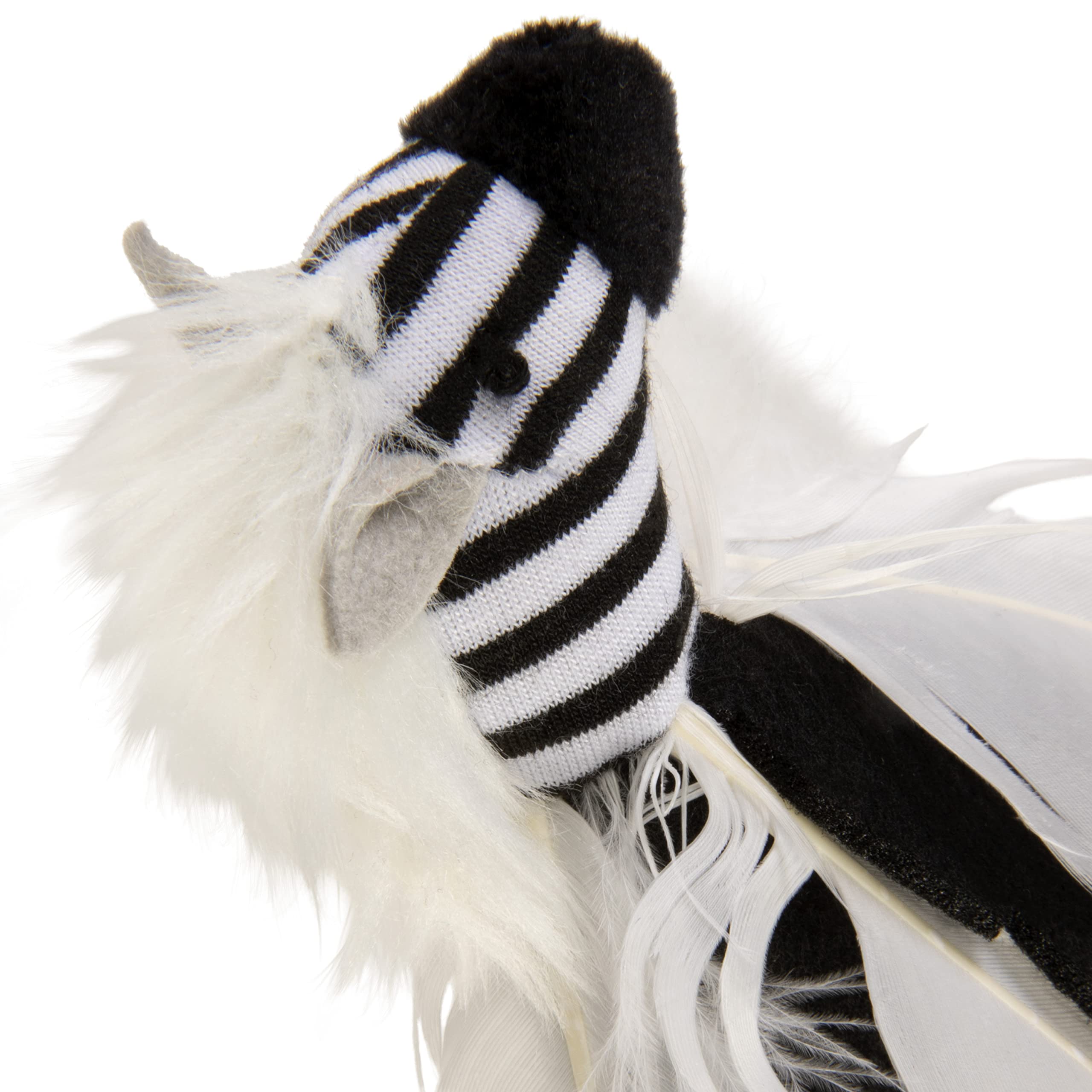Smartykat Instincts Happynip Zingy Zebra Feathered Toss & Chase Interactive Cat Toy, Contains Catnip & Silvervine - White/Black,