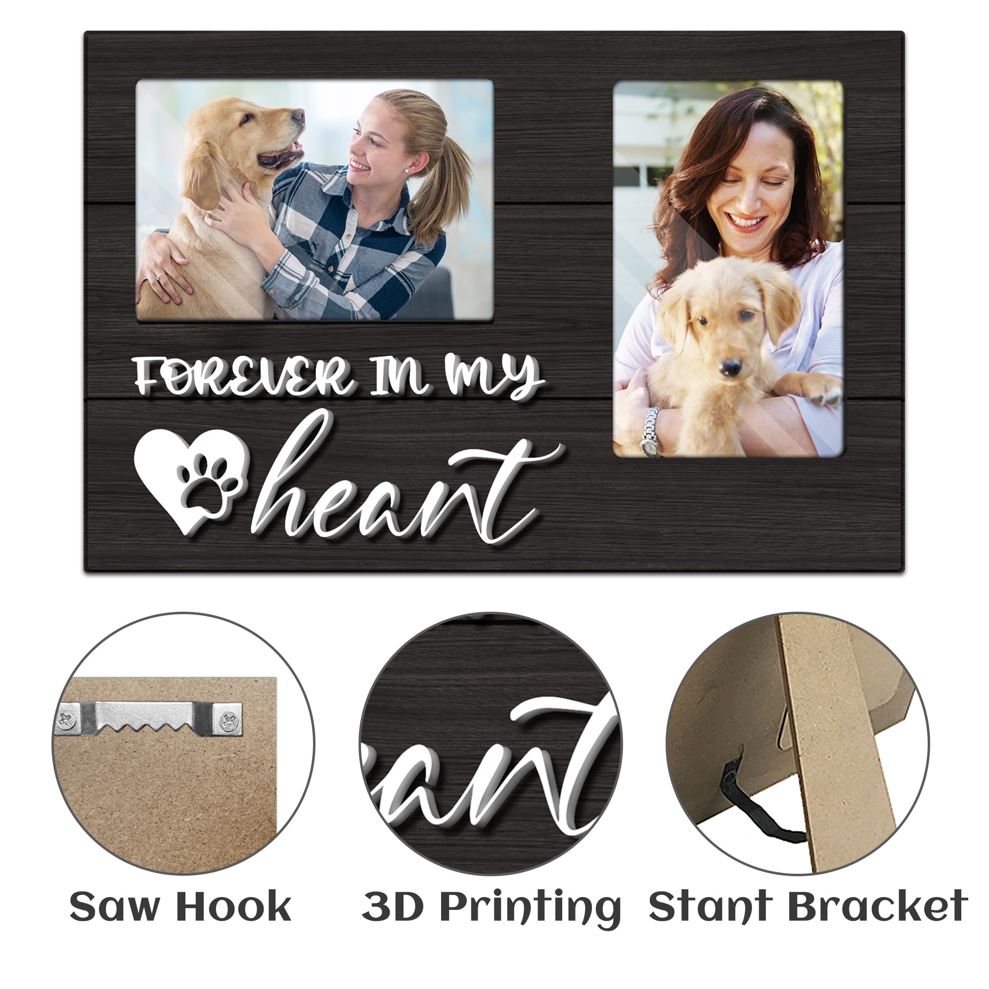 Cocomong Dog Memorial Gifts For Loss Of Dog, Pet Memorial Gifts Picture Frame, Loss Of Dog Sympathy Gift Holds 2 4X6 Inches Phot