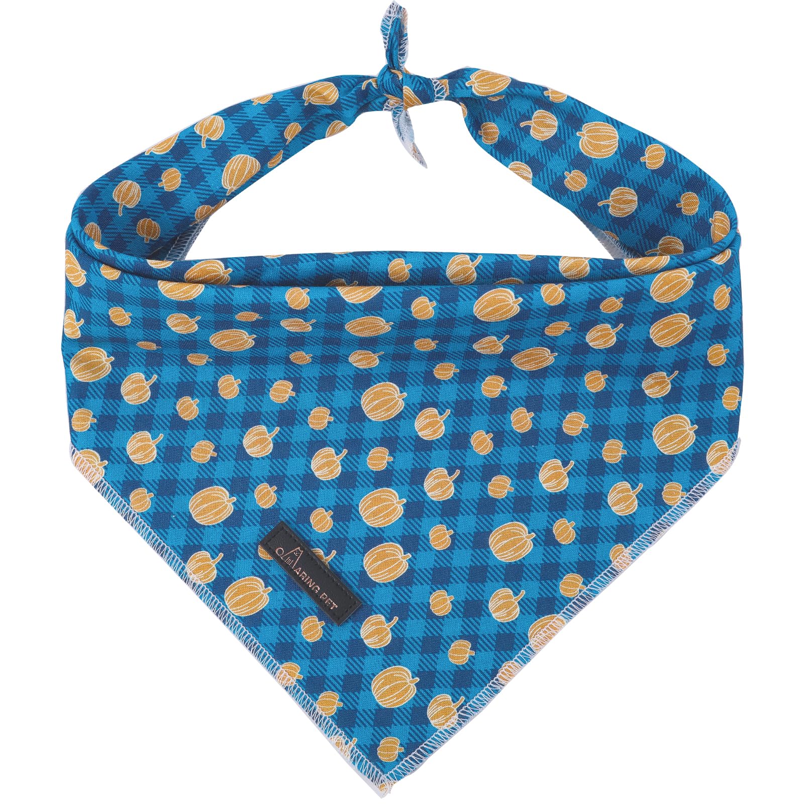 Aring Pet Halloween Dog Bandana, Cotton Pumpkin Dog Bandanas, Soft Comfortable Halloween Plaid Pet Scarf Dog Triangle Bibs For Small To Large Dogs And Cats