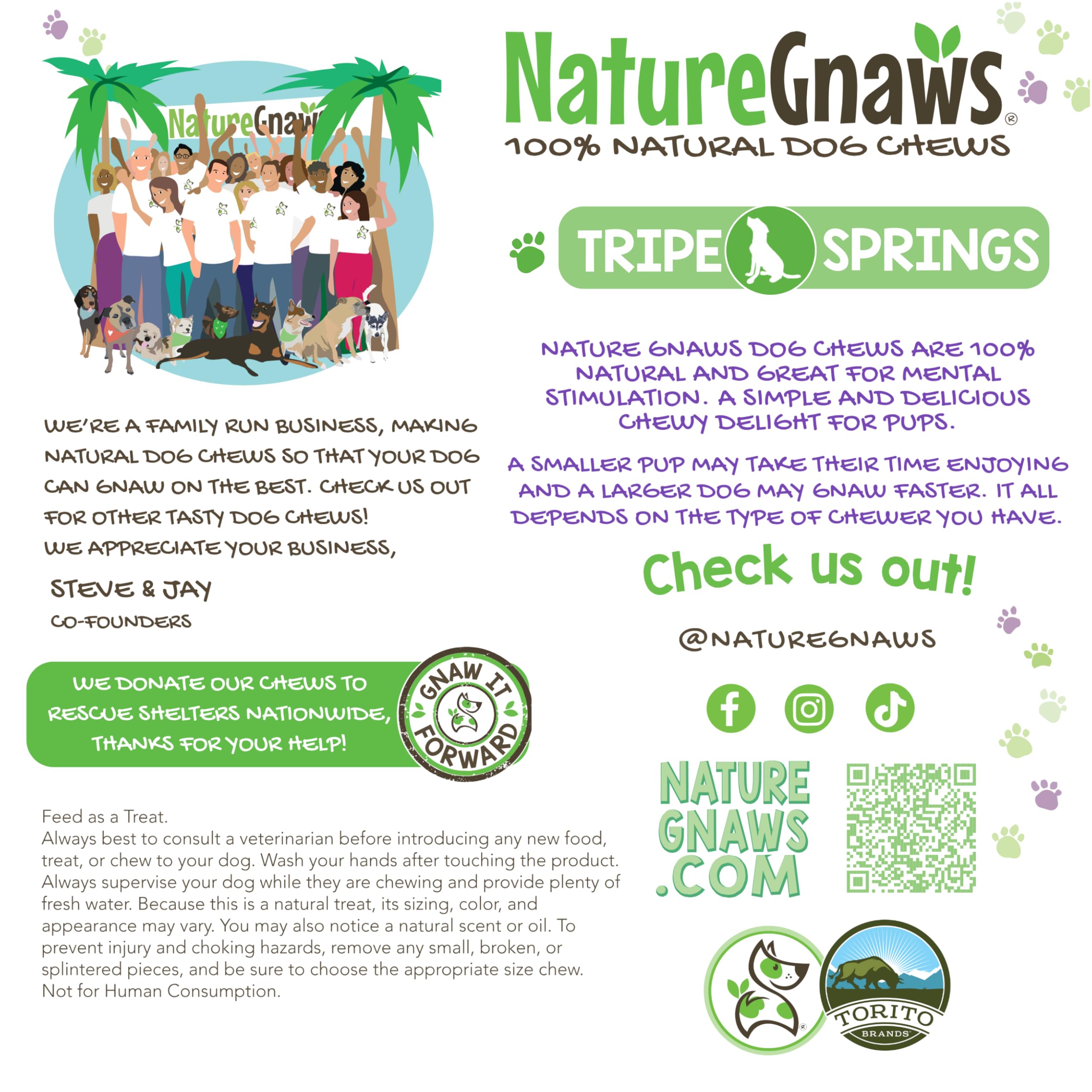 Nature Gnaws Tripe Twist Springs for Dogs - Premium Natural Beef Dog Treats - Simple Single Ingredient Crunchy Dog Chews - Train