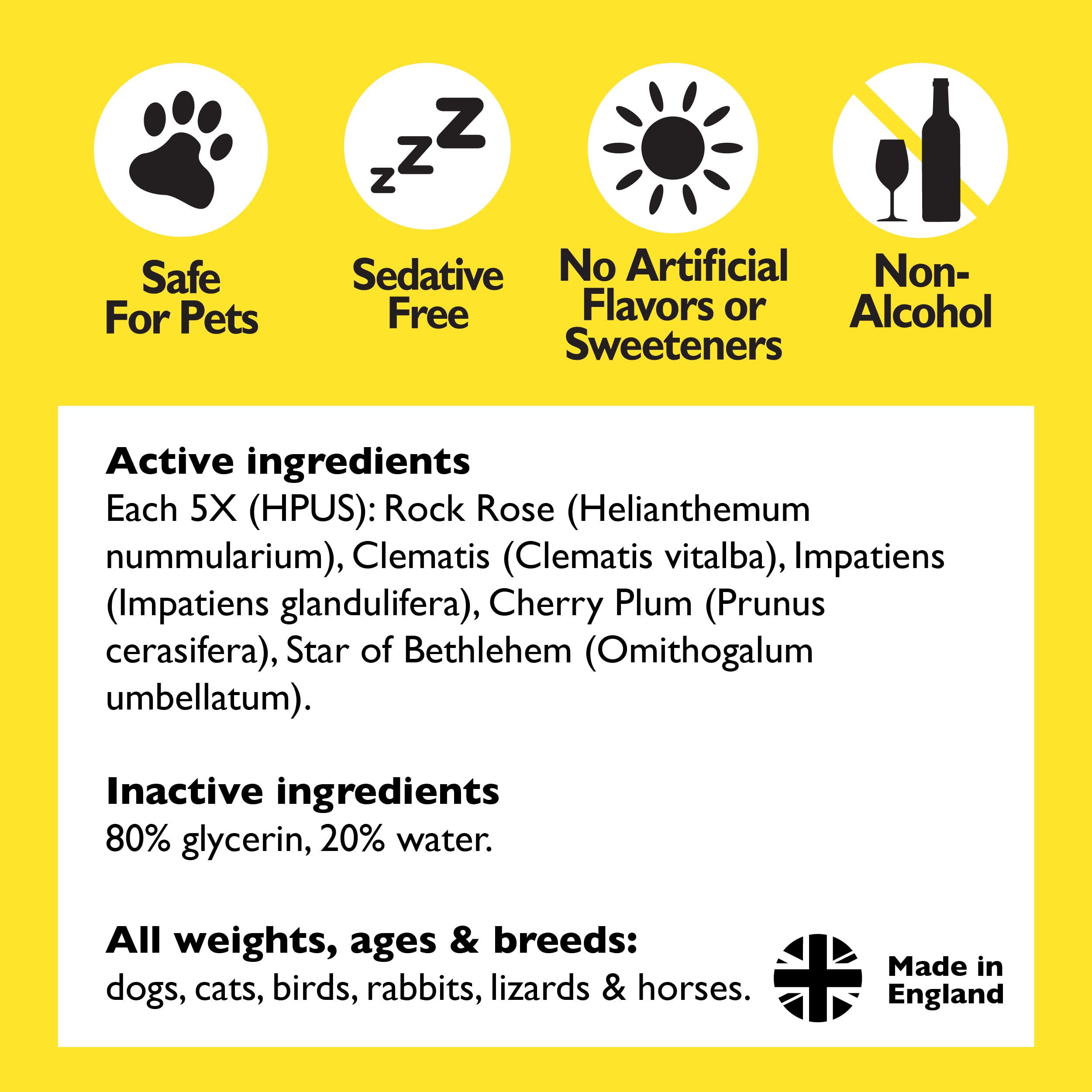 Rescue Remedy Pet Dropper - 10mL - Stress & Tension Support for Dogs & Cats with Bach Natural Flower Essences - Sedative-Free, H