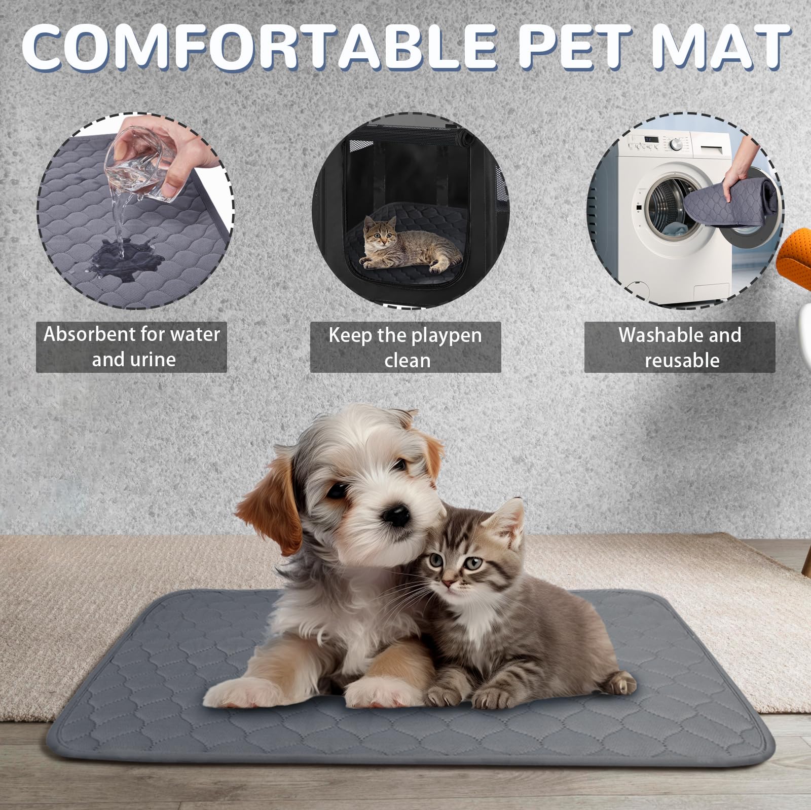 Pet Dog Cat Playpen Tent,Foldable Cat Cage Kennel,Portable Collapsible Puppy Crate For Indoor Outdoor Travel Camping Use With Wa
