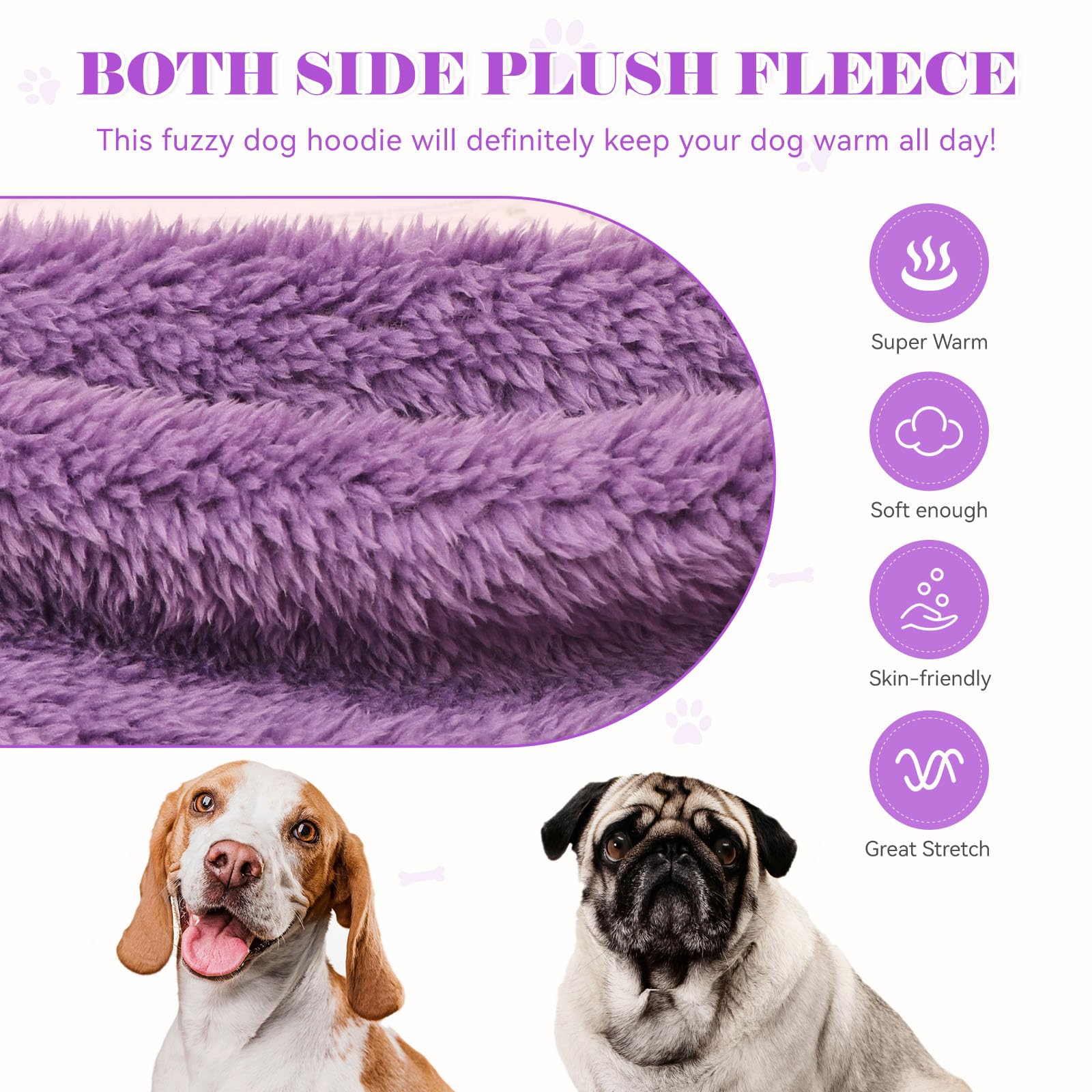 Fuzzy Dog Sweaters For Medium Dogs Dog Hoodie Soft Double-Sided Plush Fleece Dog Sweater Dog Clothes Dog Coats Dog Hoodie Sherpa