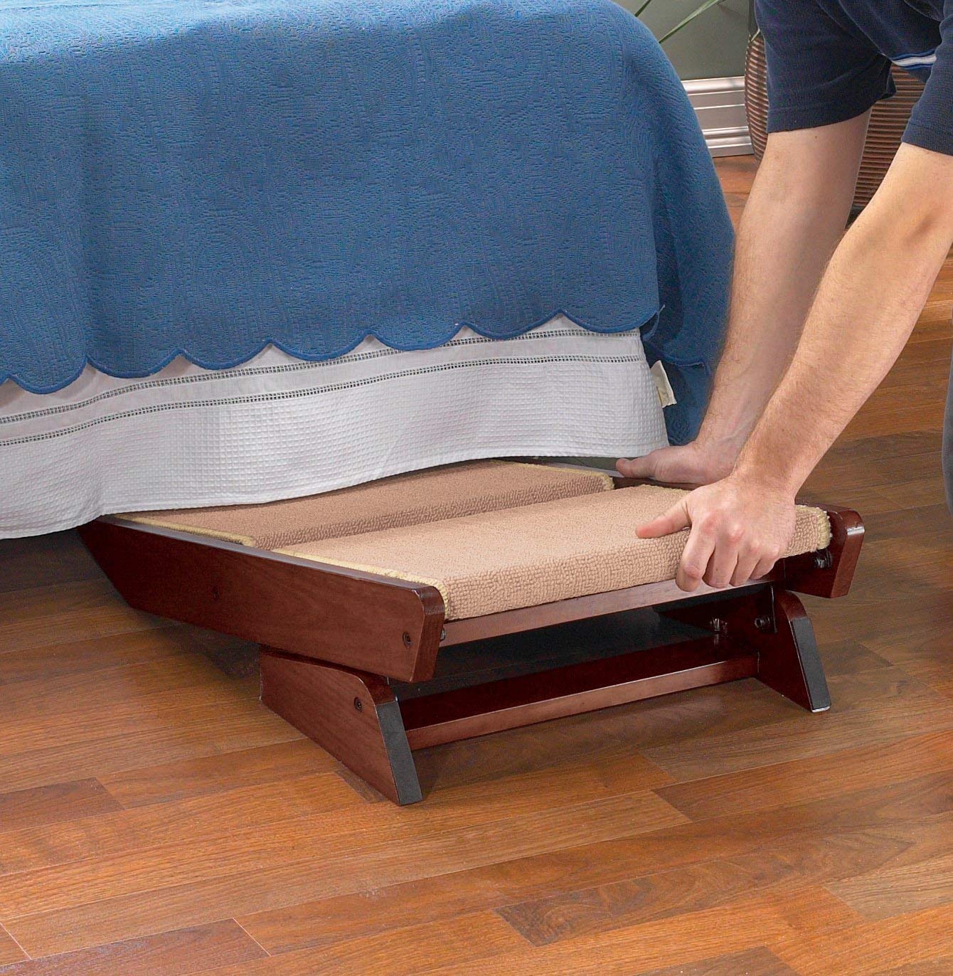 Pet Studio Pine Frame Dog Rampsteps, 3 Step,Brown