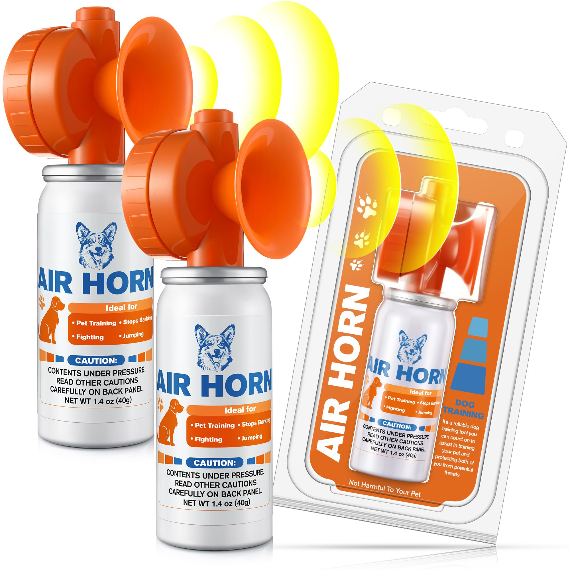 HappyAlley Air Horn, 1.4 oz 120 dB Loud Pet Trainer to Stop Dog Attacking Barking Fighting Jumping, Coyotes Air Horn for Safety,