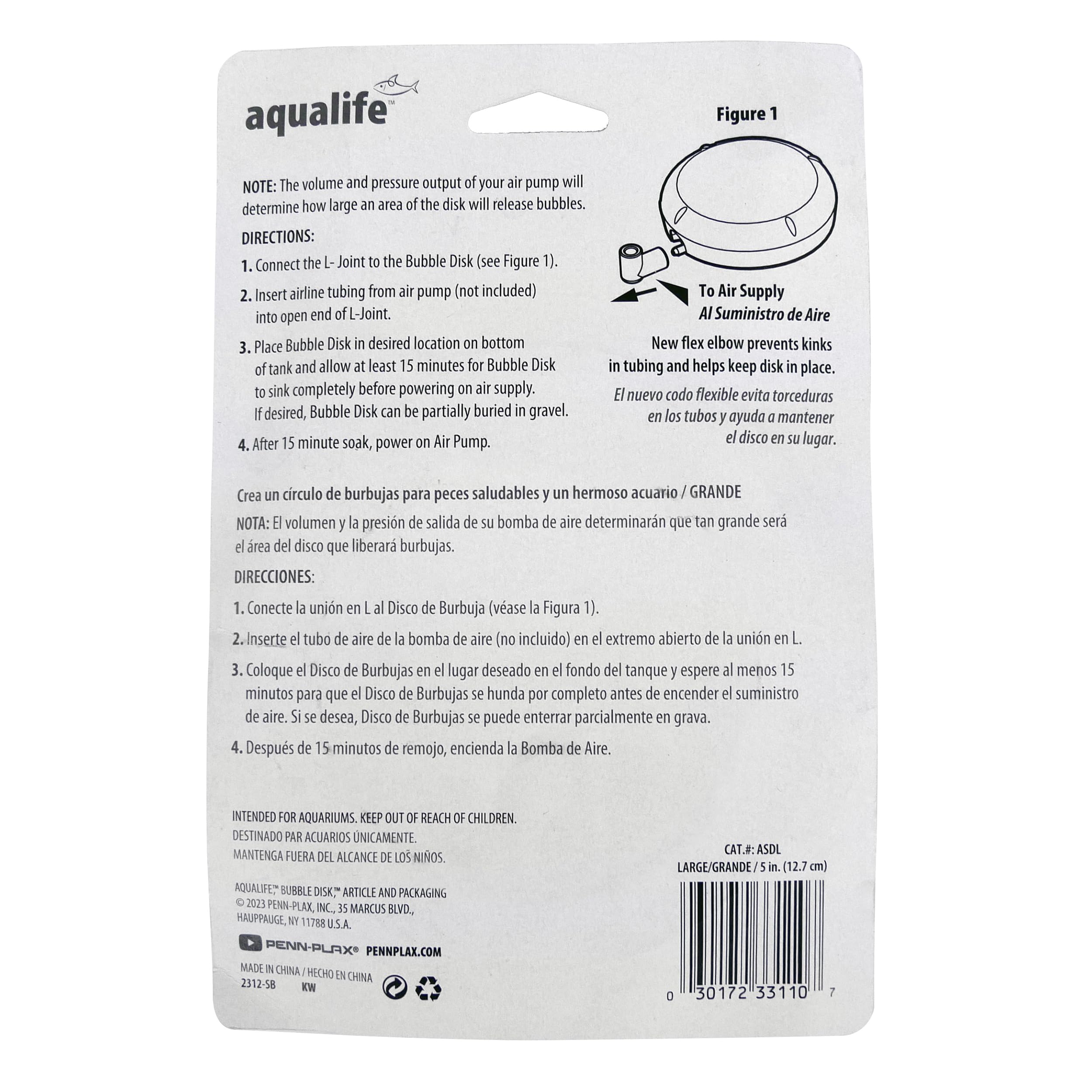 Penn-Plax Aquarium Bubble Disk Aerator - Air Pump Accessories – For Fish Tanks (Large)