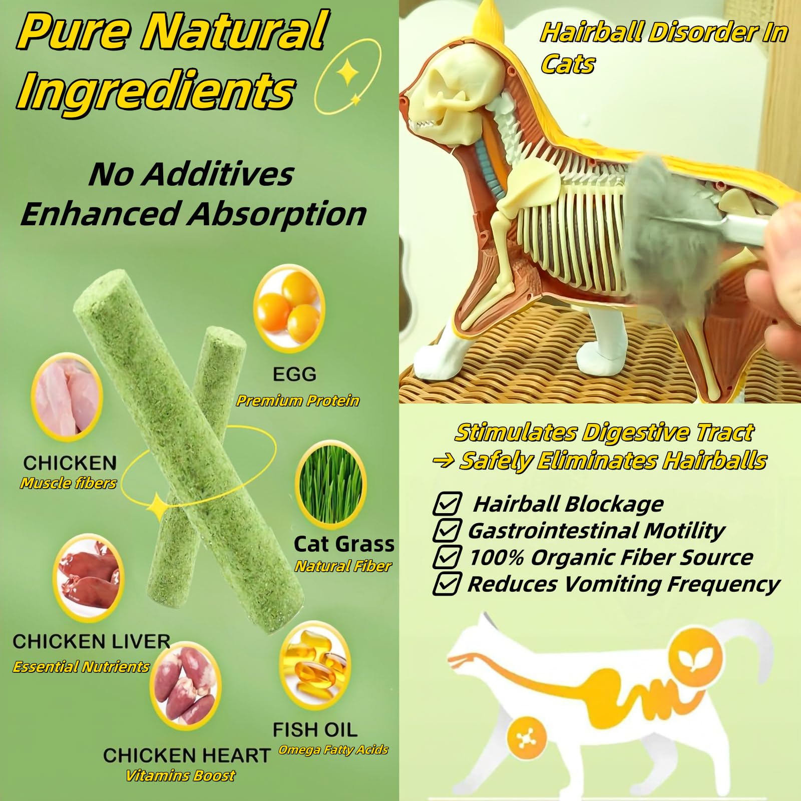 Grembeb Cat Toys 6Pack Kitten Grass Treat Stick Catnip Toy With Silvervine For Indoor Kitten Toys Kitten Grass Sticks For Teeth