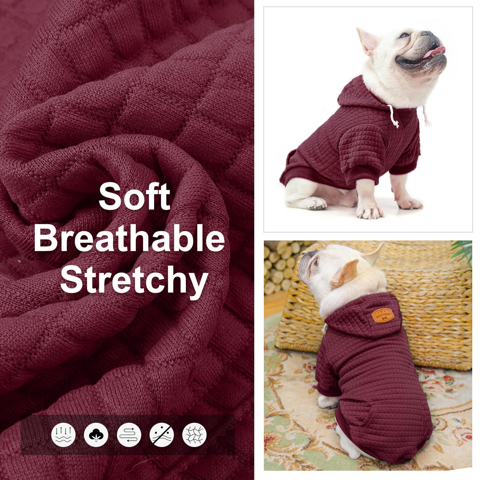 Beautyzoo Dog Hoodie For Small Medium Large Dogs, Winter Fall Warm Dog Clothes For Puppy S M Sized Dogs Girl Boy, Dog Sweater Sh