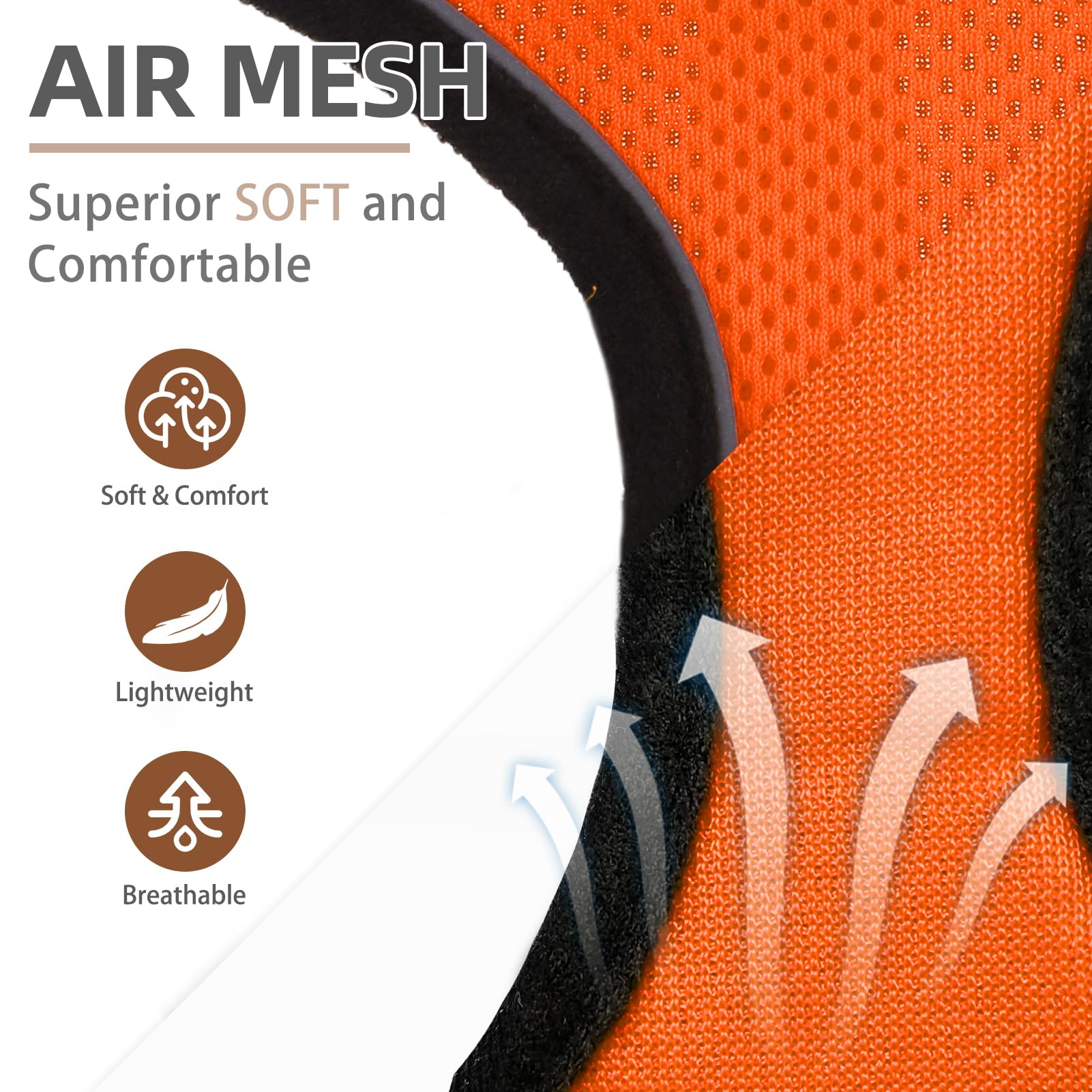 Pupteck Soft Mesh Dog Harness And Leash Set Pet Puppy Cat Comfort Padded Vest No Pull Harnesses, Solid Orange, S