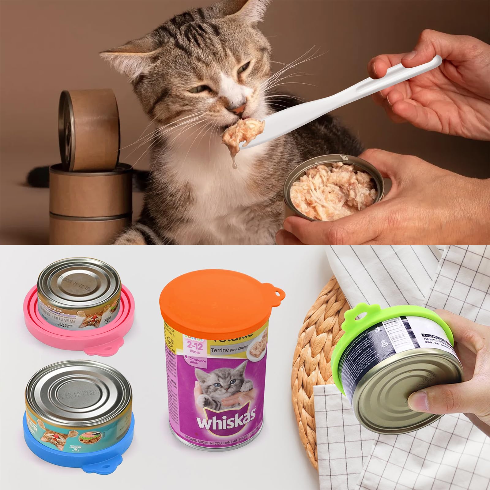 Lydia s Deal 2 Pack Pet Food Can Covers, Universal Silicone Can Lids for Dog & Cat Food, Fits Most Standard Size Food Cans, BPA