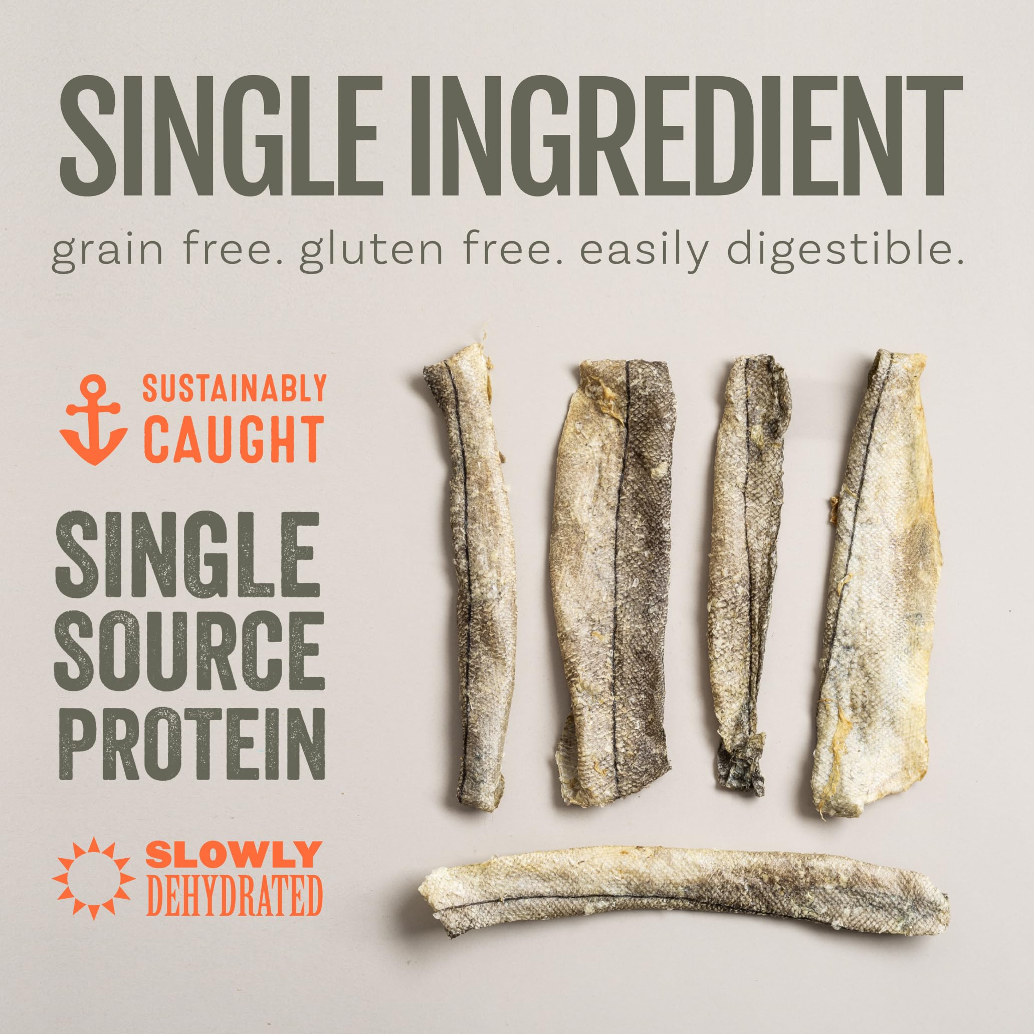 Polkadog Crunchy Haddock Skins Dog Treats - Single-Ingredient, Omega-3 Rich, All-Natural Pet Snack - Locally-Caught, Sustainable
