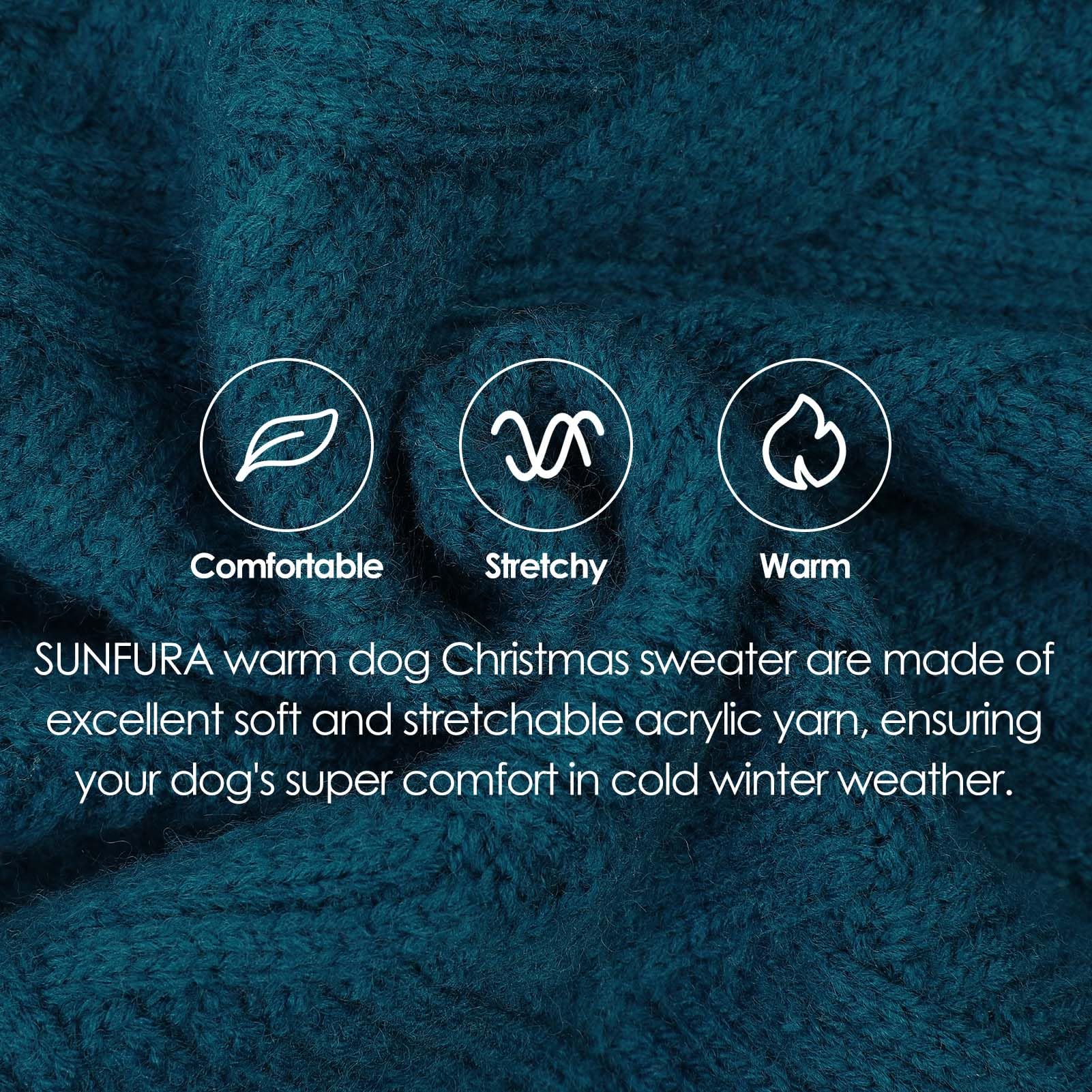SUNFURA Dog Sweater, Warm Dog Sweater Large Size Dog Boy, Large Dog Sweater Pet Dog Pullover for Christmas, Solid Color Pet Wint