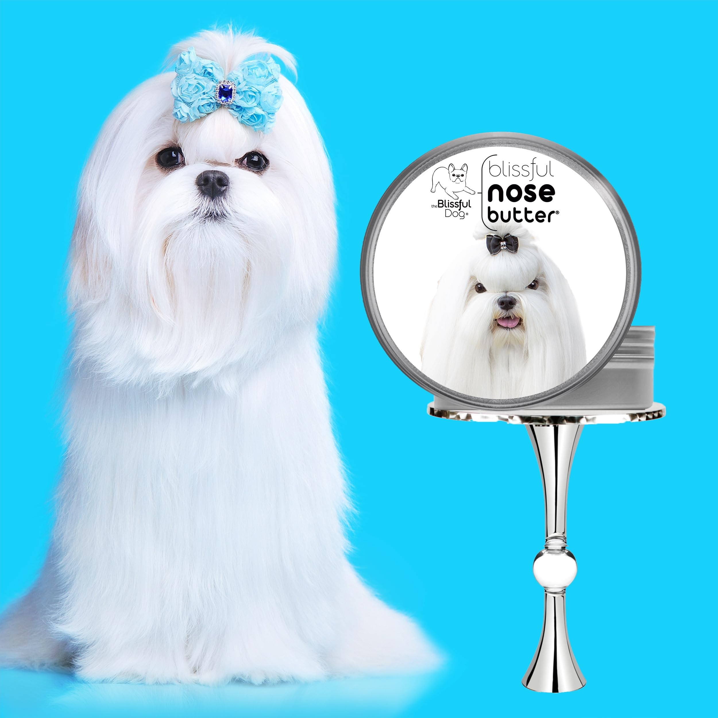 The Blissful Dog Maltese Unscented Nose Butter - Dog Nose Butter, 16 Ounce