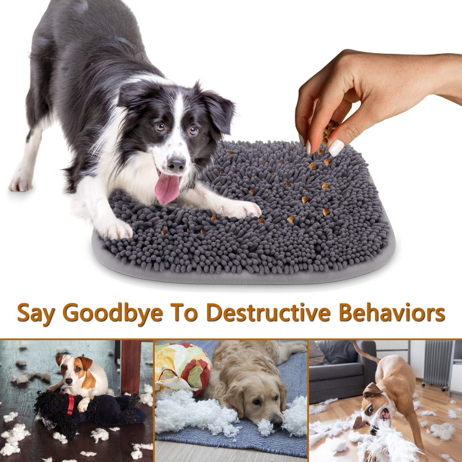 Snuffle Mat for Dogs, 17'' x 21'' Dog Sniffing Interactive Feeding Game Boredom, Puzzle Toys Encourages Natural Foraging Skills