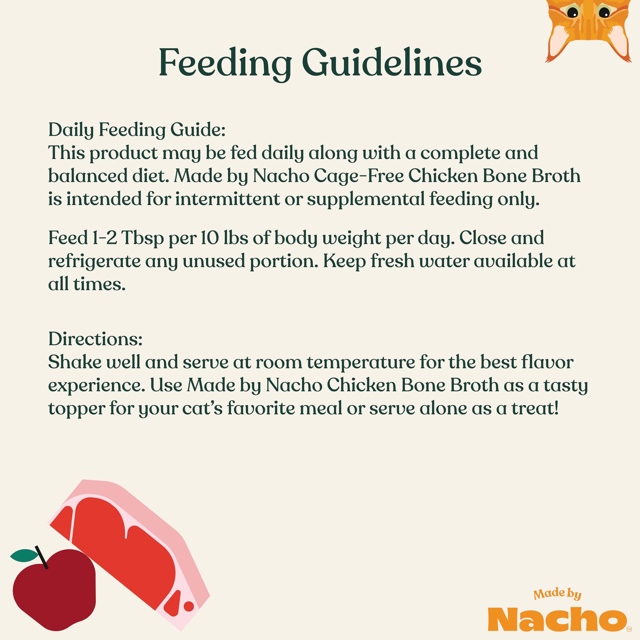Made by Nacho Bone Broth Cat Food Topper for Hydration and Picky Eaters - Add Protein and Flavor to Your Dry Cat Food - Supports