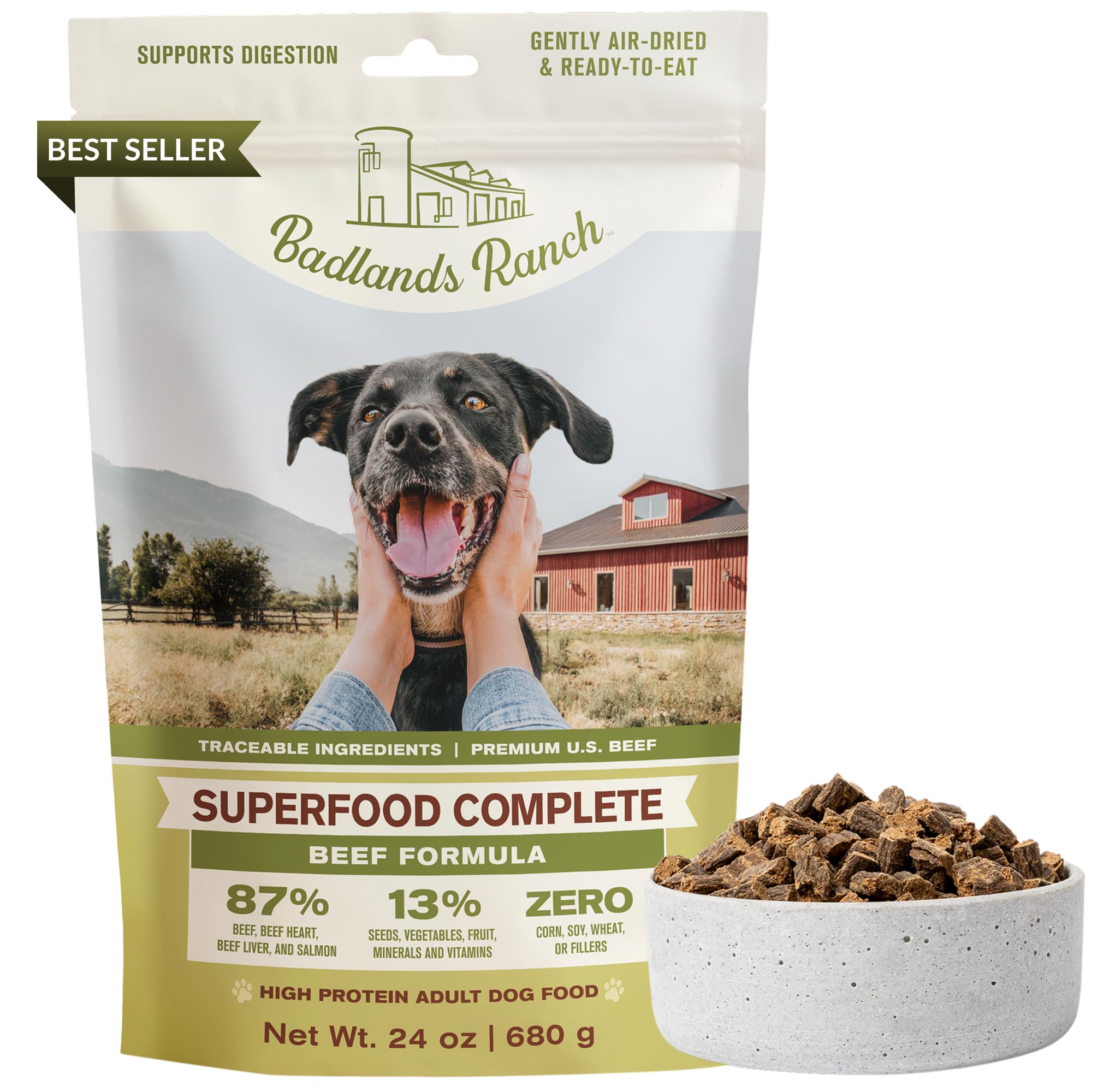 BADLANDS RANCH - Superfood Complete, Adult Dog Food, Air-Dried, High Protein, Zero Fillers, Superfood Nutrition by Katherine Hei