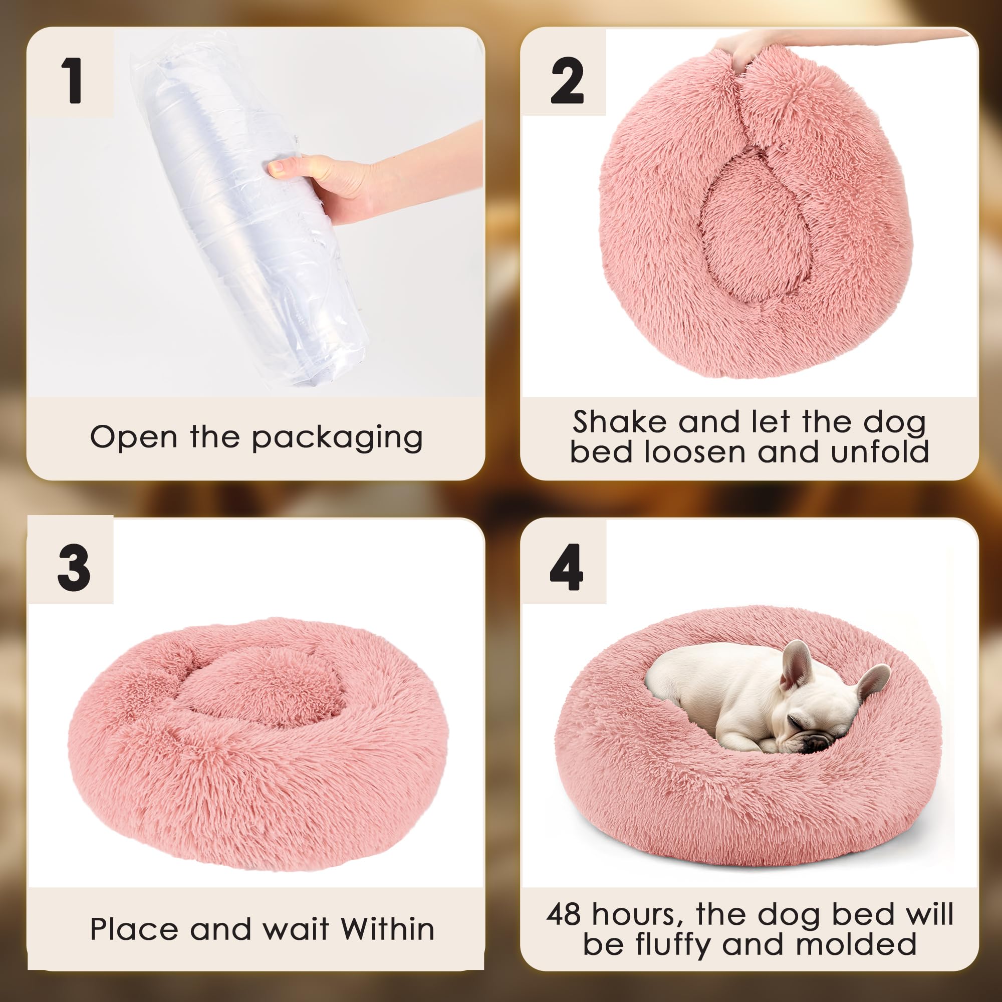 Dog Beds Large Sized Dog and Cats, 32in Pet Beds for Large Pet, Washable Indestructible Extra Large Dog Bed (Pink)
