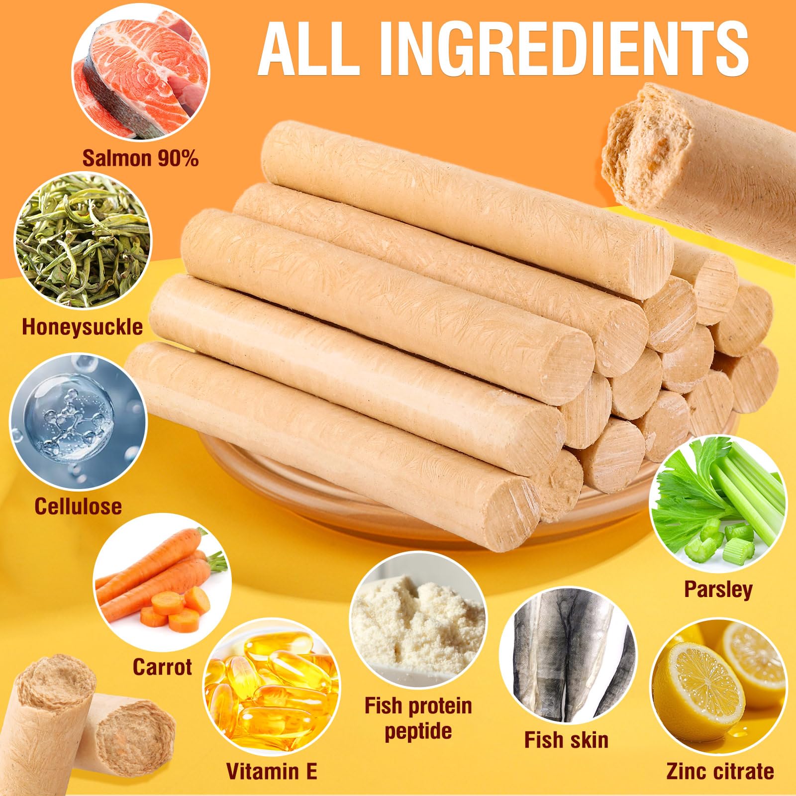 PawsGear Salmon Sticks for Dogs - High Protein, Real Salmon & Carrots, Easily Digestible, 100g